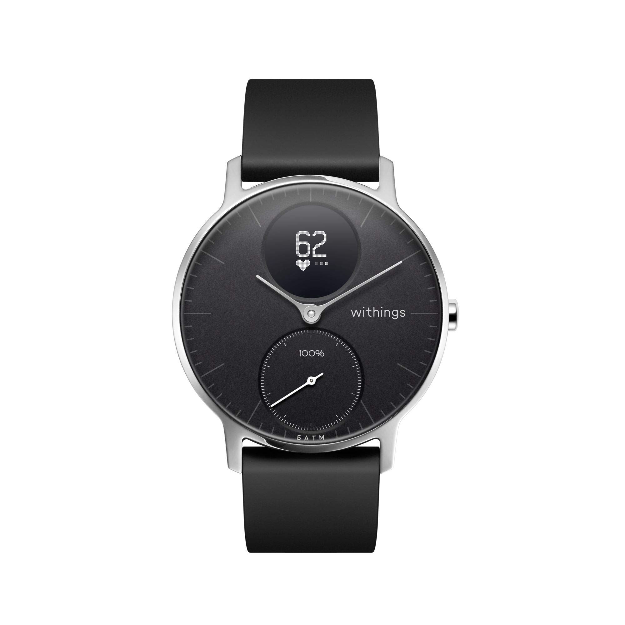 Withings Steel HR Hybrid Smartwatch - Activity Tracker with Connected GPS, Heart Rate & Sleep Monitor, Water Resistant (Renewed) - Perfect for Fitness, Workouts & Daily Health Tracking