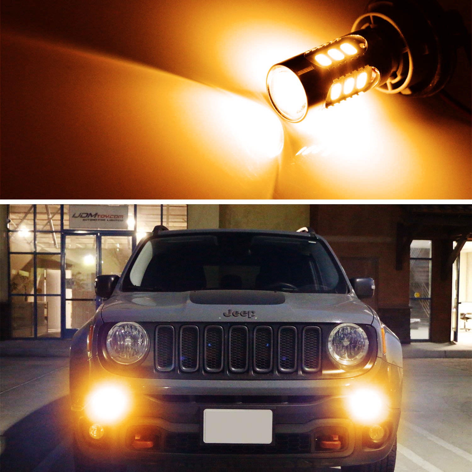 2500K Amber LED Daytime Running Light Bulbs - Compatible with 2015-2019 Jeep Renegade - DRL Replacement for Enhanced Visibility & Safety - Perfect for Off-Roading, Night Driving & Foggy Conditions