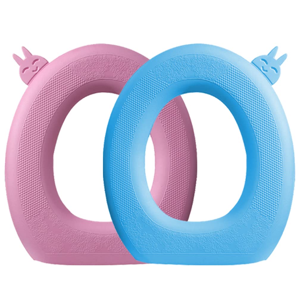 Zerodeko 2PCS Soft EVA Toilet Seat Covers - Waterproof Bathroom Warmer Cushion Pads for Comfort & Warmth - Perfect for Cold Mornings & Winter Bathroom Use