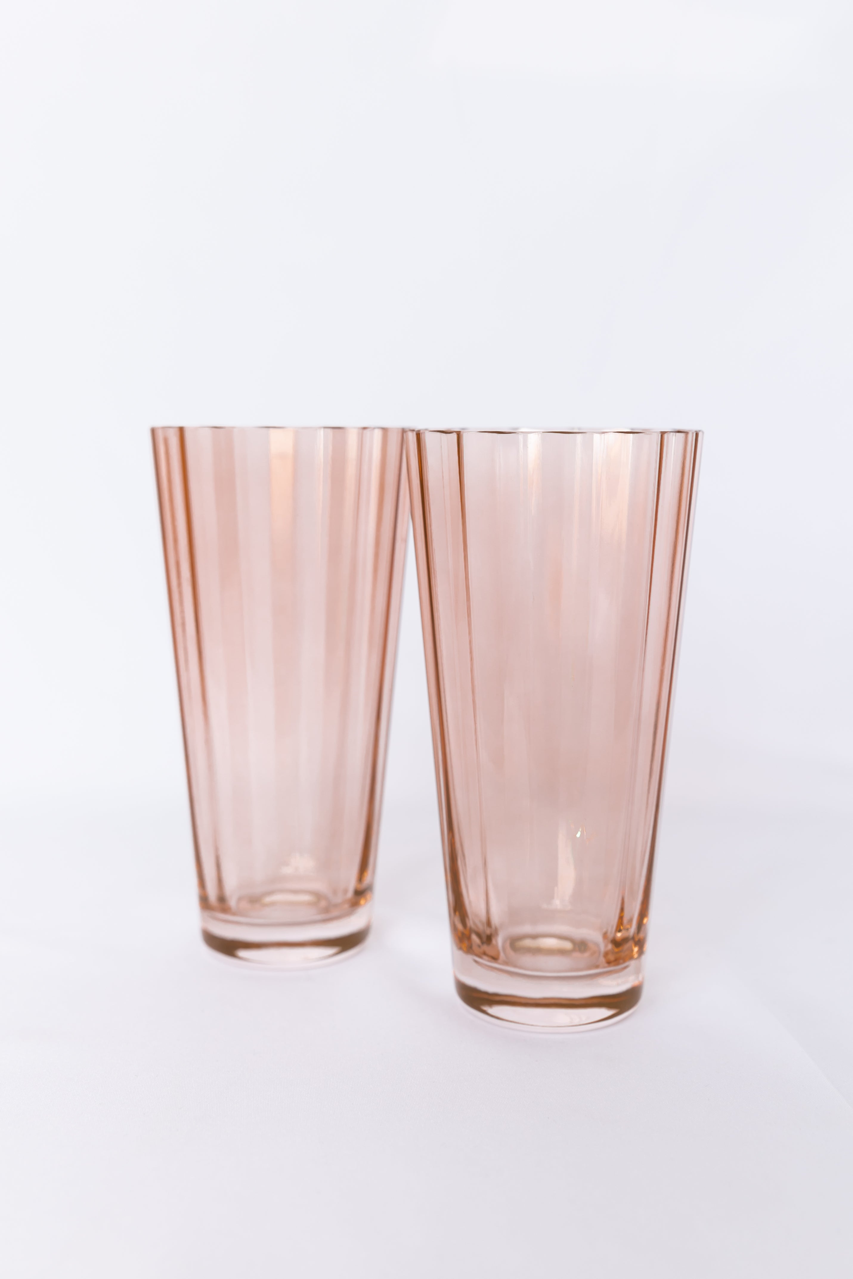 Estelle Colored Sunday Highball Glasses - Set of 2 (Blush Pink) | Elegant Cocktail & Whiskey Drinking Glasses for Home Bar, Parties & Gifts