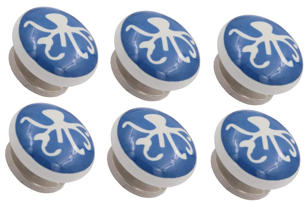 THDC Nautical Octopus Drawer Pulls and Cabinet Knobs - Set of 6 - Antique Bronze Kitchen Hardware for Cabinets, Dressers, and Doors - Perfect for Beach House, Coastal, and Nautical Theme Decor