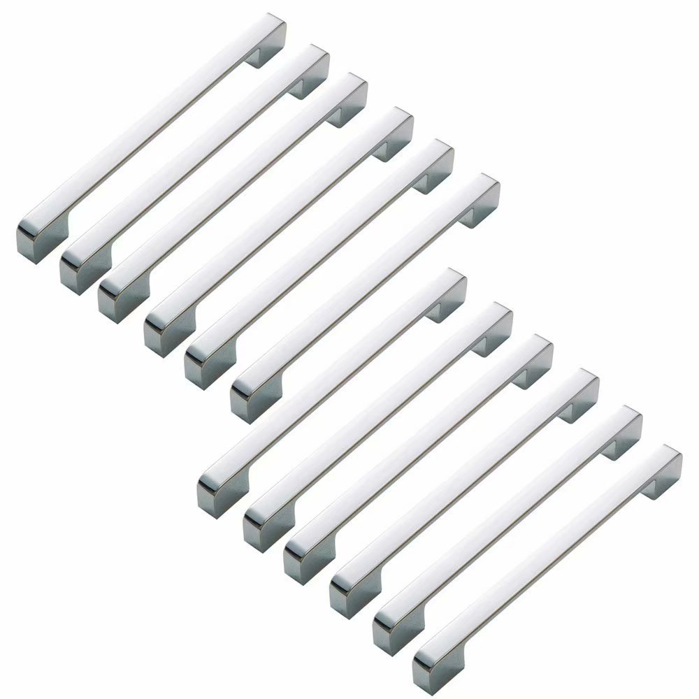 12PCS Polished Chrome Modern Cabinet Handles - Sleek Drawer Pulls for Kitchen Cabinets, Dressers & Cupboards - Perfect for Home Renovation & Furniture Upgrade