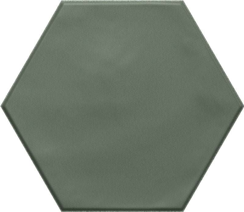 Magnolia Hex Green Matte Porcelain Tile 6x7 - Premium Ceramic Floor and Wall Tile for Bathroom, Kitchen Backsplash, and Shower Renovation