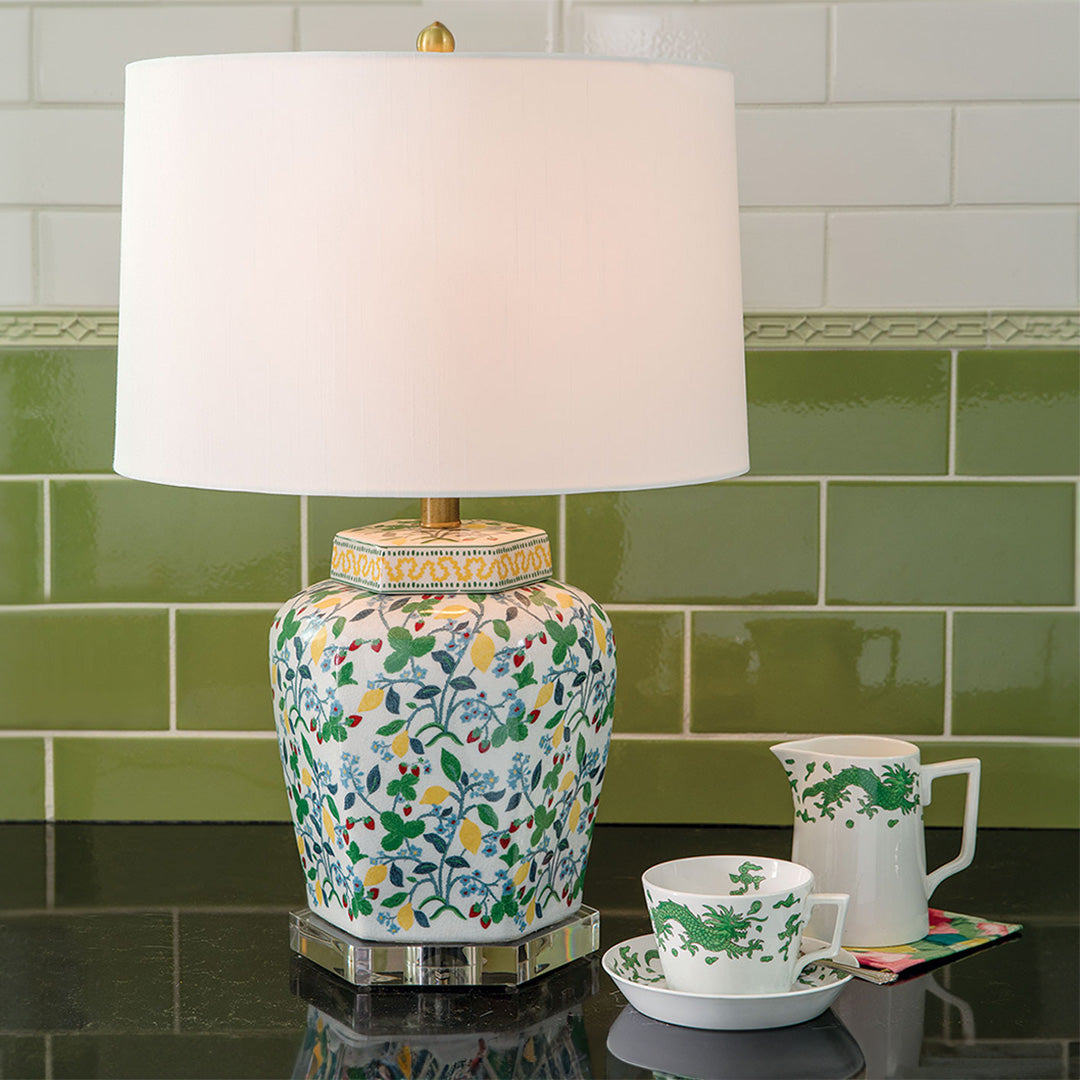 Handmade Crewel Embroidery Summer Table Lamp - Boho Home Decor for Living Room, Bedroom & Patio