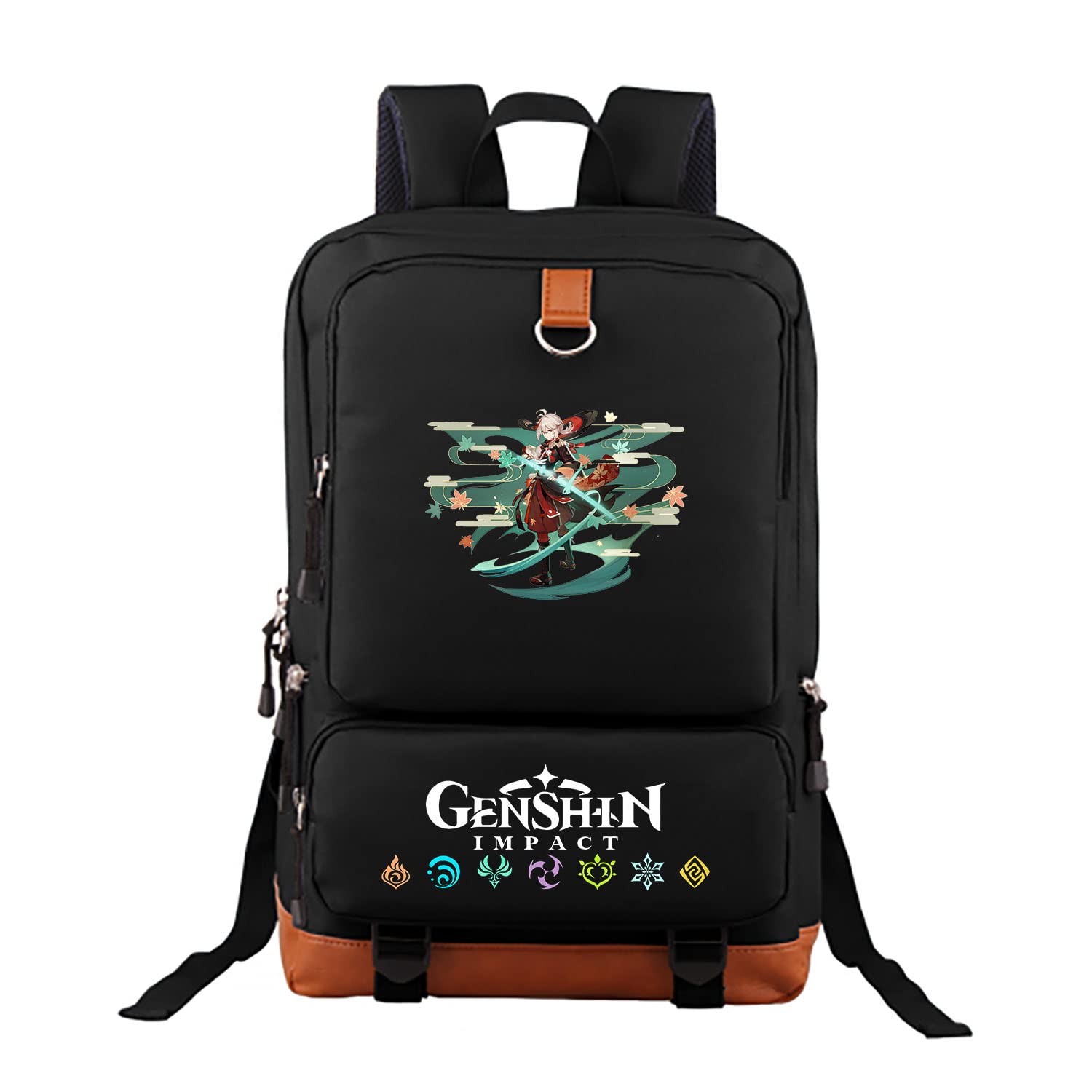 NAGEY Genshin Impact Anime Backpack - Kazuha Themed Travel Backpack for School, Hiking & Cosplay | Durable Unisex Bag for Men, Women, Boys & Girls | Perfect for Gaming Conventions, Outdoor Adventures & Daily Use