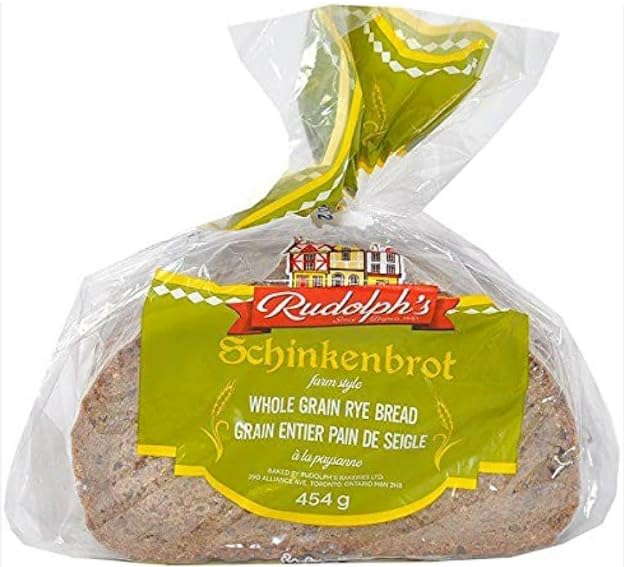 Rudolph's Schinkenbrot Whole Grain Rye Bread - 16oz Sliced Fresh Seed Sandwich Loaf | Healthy German-Style Rye Bread for Breakfast, Lunch & Snacks