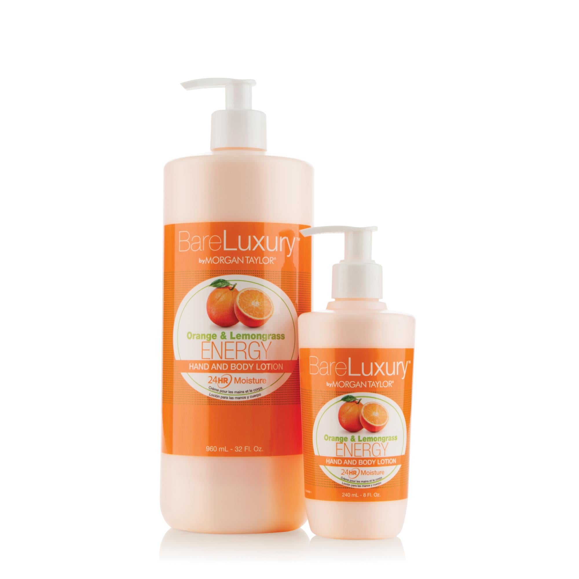 Morgan Taylor BareLuxury Energy Orange & Lemongrass Moisturizing Body Lotion - Hydrating & Refreshing for Dry Skin - Perfect for Daily Use & Spa Days