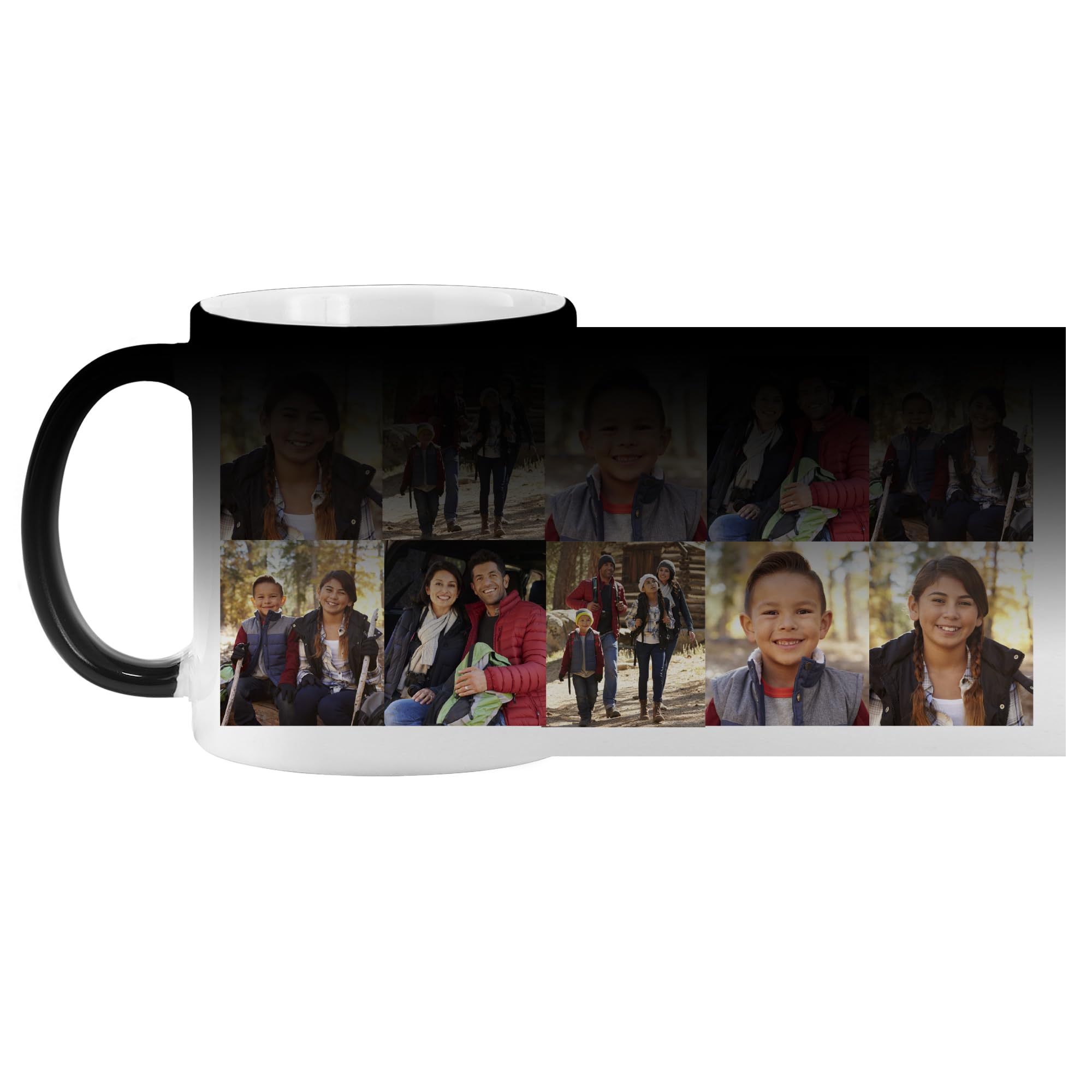 Personalized Color Changing Photo Mug - 11oz Custom Coffee Cup with 5 Photos - Perfect for Gifts, Anniversaries & Family Memories