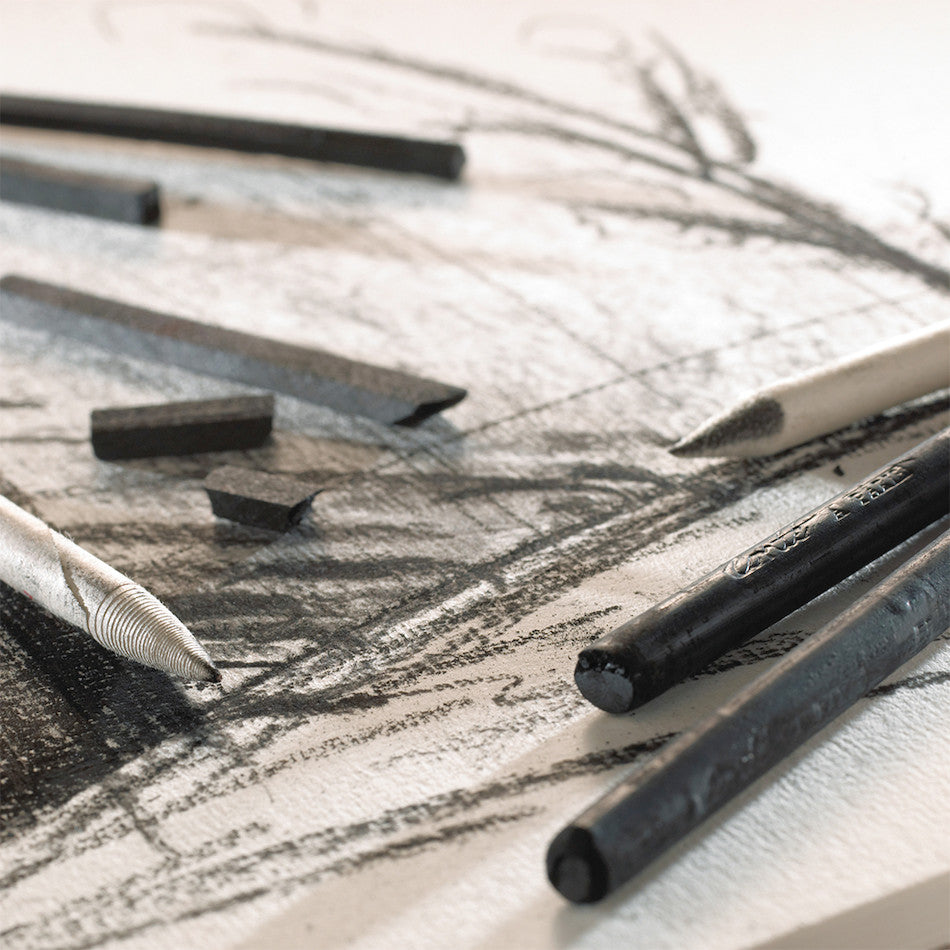 Conté à Paris Natural Charcoal Drawing Set - 5 Square Sticks for Sketching & Shading | Perfect for Artists, Students & Professional Sketching