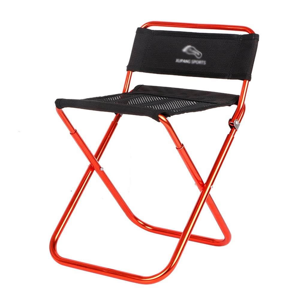 Ultra Lightweight Aluminum Alloy Folding Chair - Portable Mesh Camping Chair for Outdoor Fishing, Picnics & Sketching - Compact & Durable (Orange) - Perfect for Beach, Backyard & Travel Adventures