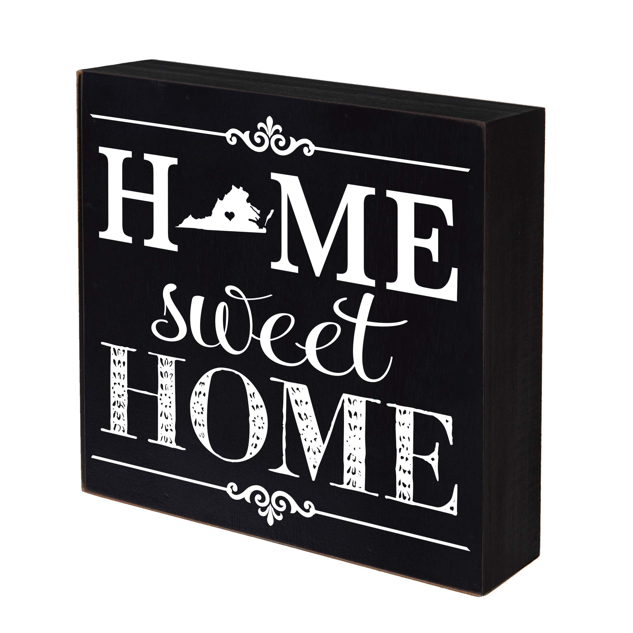 LifeSong Milestones Virginia Home State Shadow Box - 10x10 Black Wooden Keepsake Display for Family Memories | Perfect Housewarming Gift, Shelf Decor & Tabletop Display for Home Sweet Home Decor