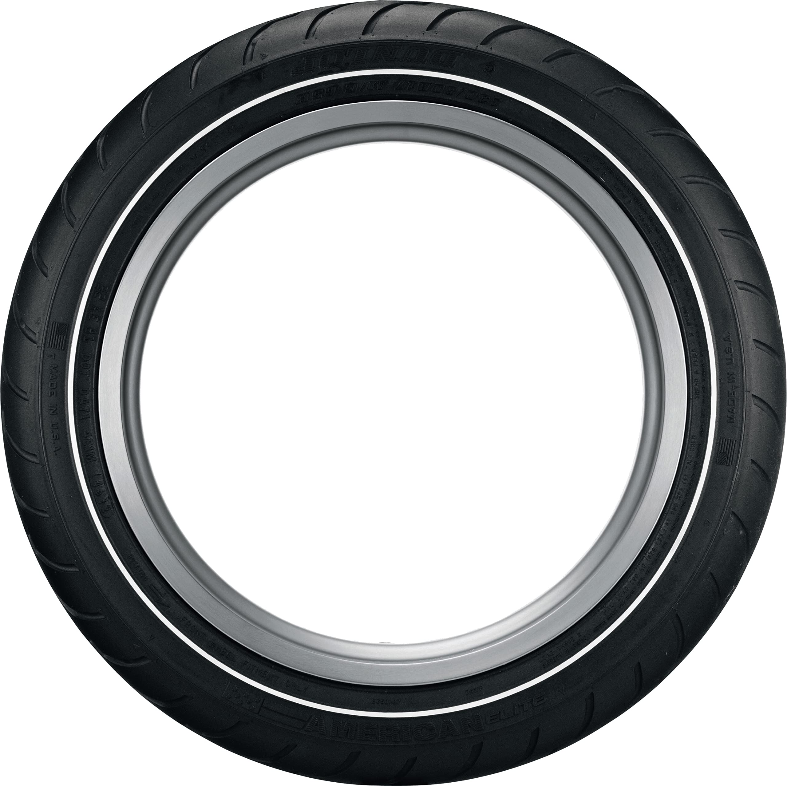 Dunlop American Elite 130/80B17 Front Narrow Whitewall Motorcycle Tire for Harley Davidson - 130/80-17 - Perfect for Cruiser Bikes & Long-Distance Riding