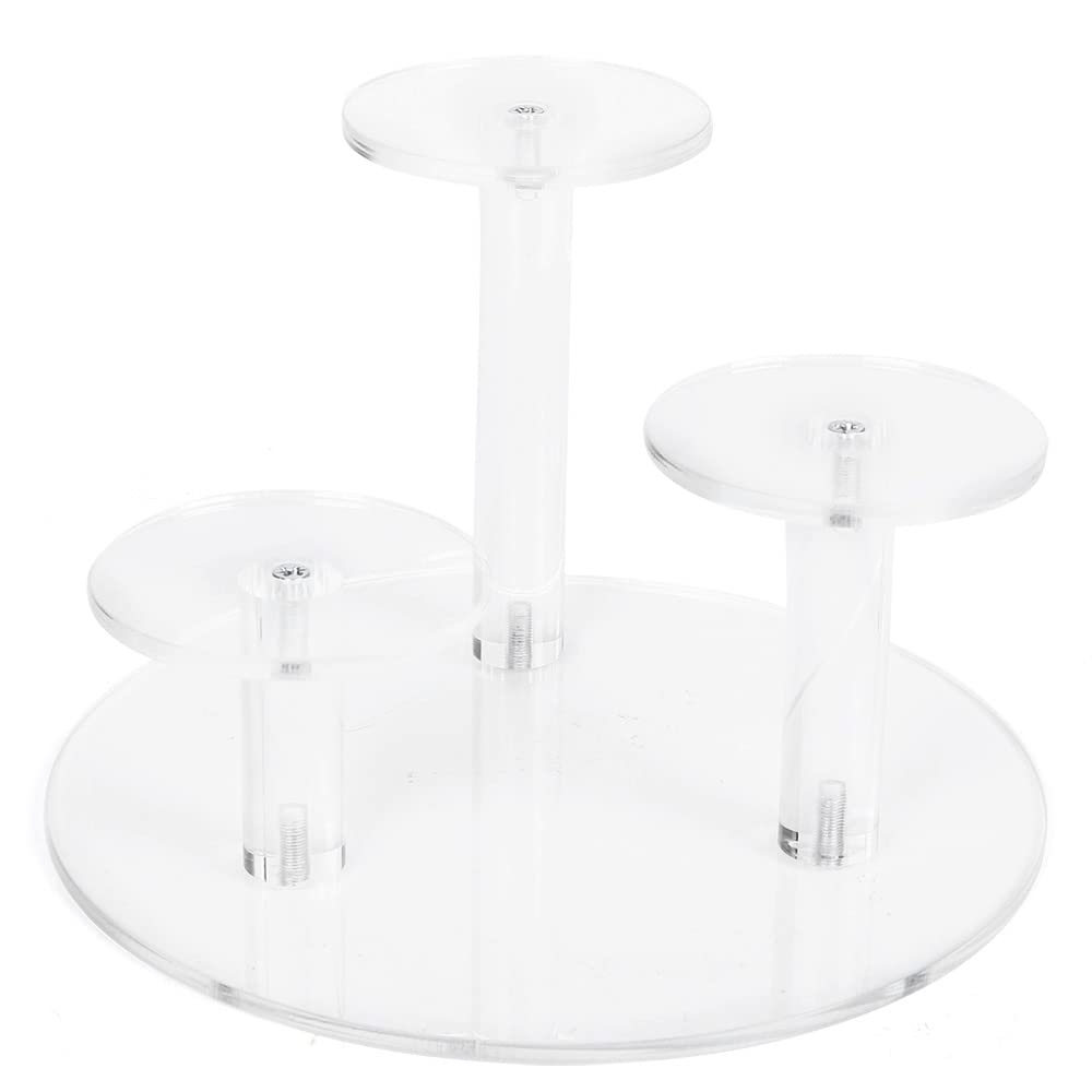 Clear Acrylic Display Pedestal Risers - 3-Piece Set of Modern Round Acrylic Stands for Showcase, Wedding Decor, Party Centerpieces & Event Displays - Perfect for Retail, Home Decor & Gift Presentations
