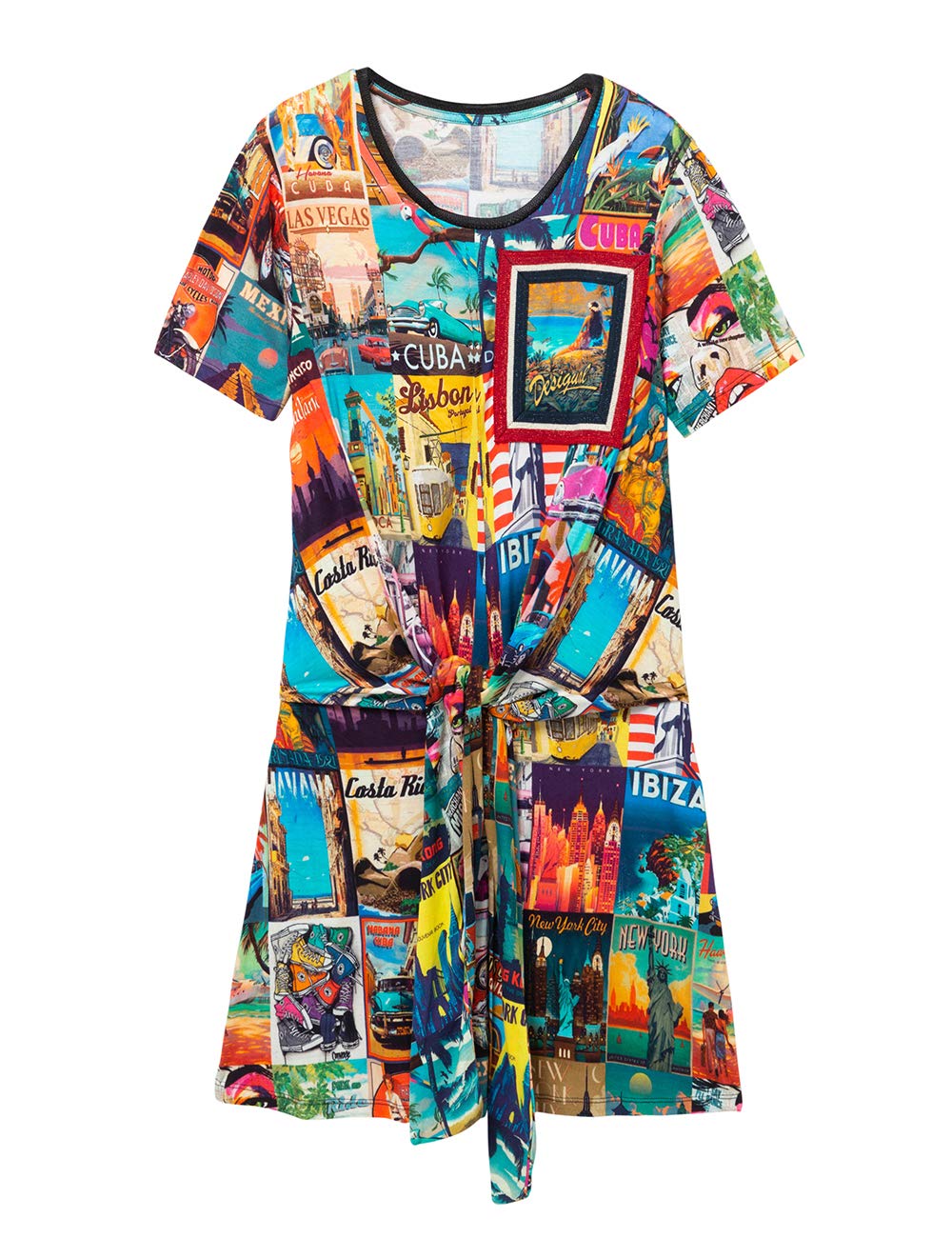 Desigual Women's Phoebe Floral Print Summer Dress - Lightweight & Comfortable for Beach, Vacation, and Casual Outings