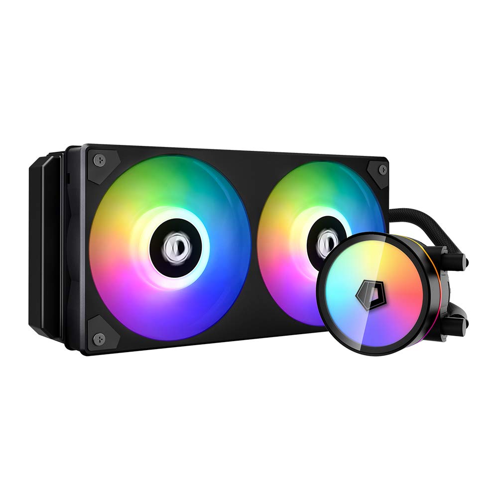 ID-COOLING ICEFLOW 240 ARGB CPU Liquid Cooler - 240mm AIO Water Cooling System with 5V 3-PIN Addressable RGB Fans for Intel 115X/2066 & AMD AM4/AM5 - Perfect for Gaming PC Builds and High-Performance Workstations