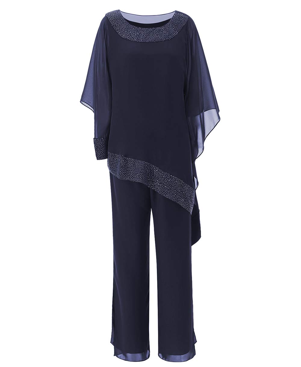 Vincent Bridal Women's Plus Size Chiffon Pant Suit - Elegant Mother of The Bride Dress for Weddings & Formal Evening Events | Perfect for Wedding Ceremonies, Receptions & Special Occasions