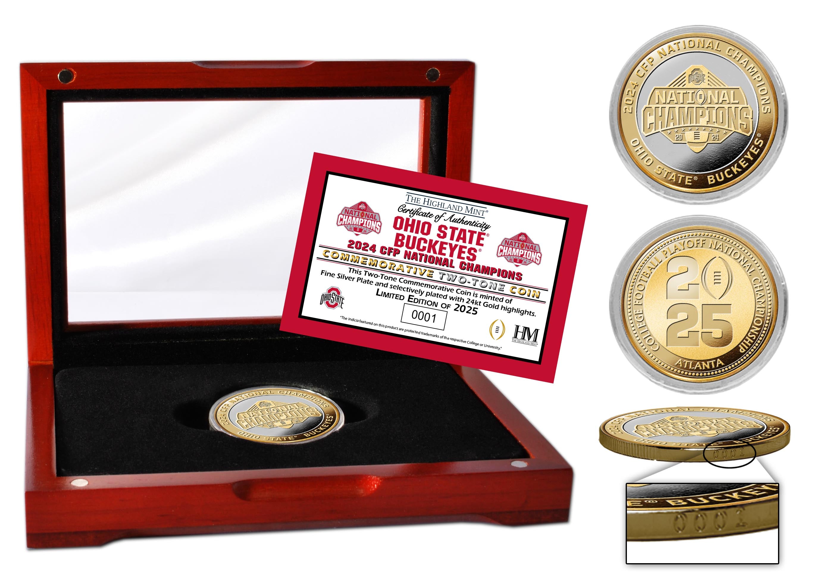 Ohio State Buckeyes 2025 CFP National Champions Commemorative Gold & Silver Two-Tone Coin - Perfect for Collectors, Fans, and Sports Memorabilia Displays