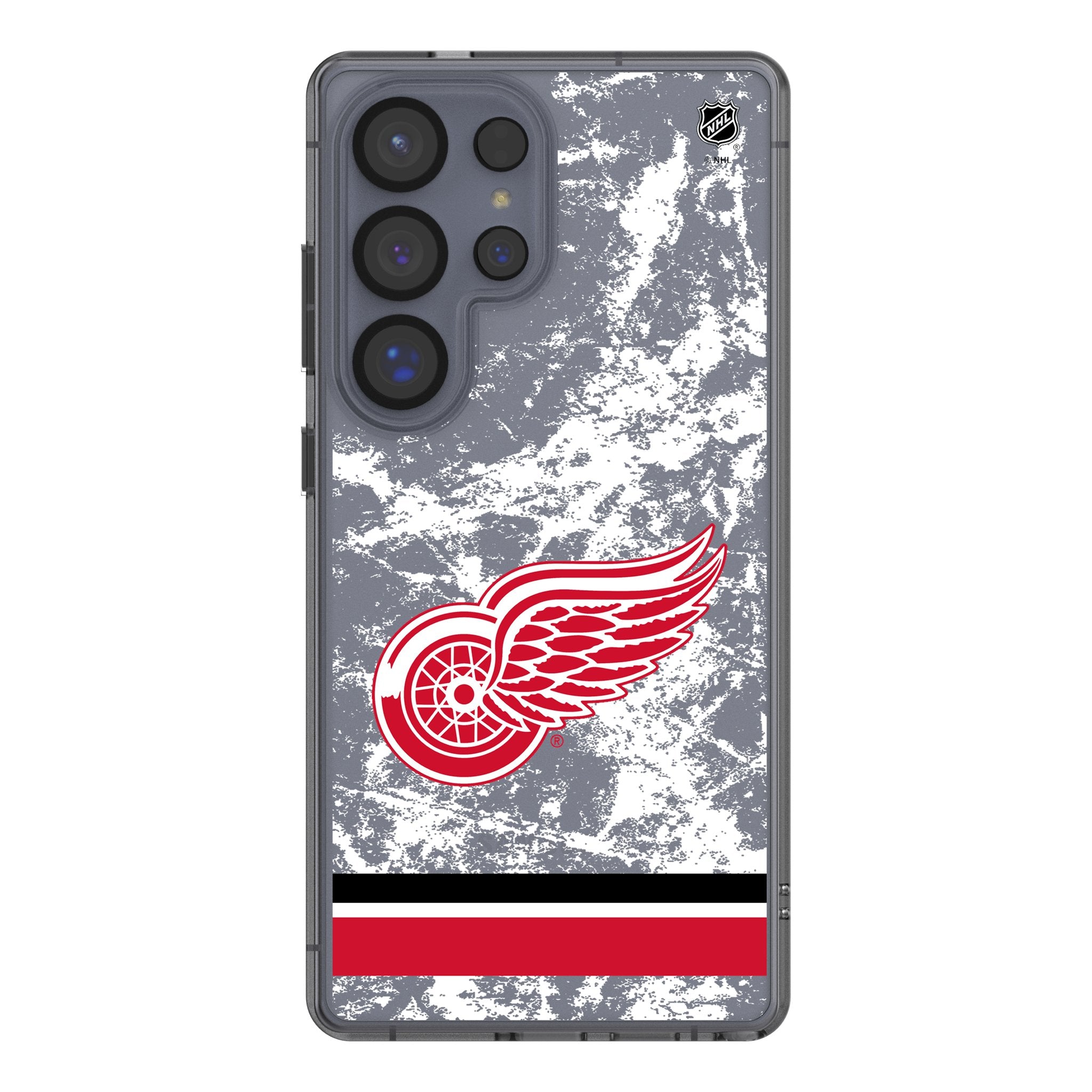Detroit Red Wings NHL Ice Stripe Clear Protective Phone Case for Samsung Galaxy S21 S22 S23 - Durable Slim Cover for Hockey Fans & Game Day Support