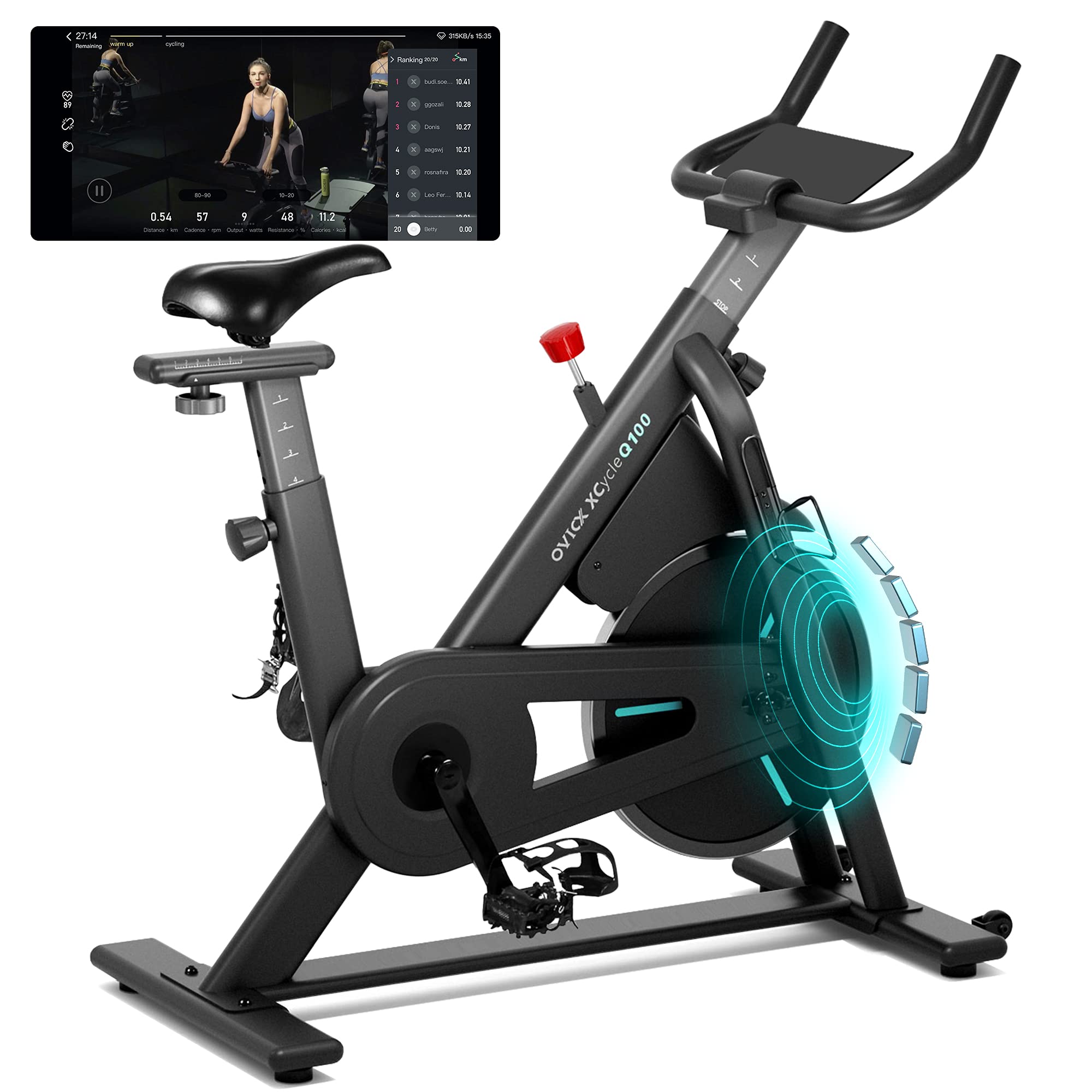 OVICX Q100 Indoor Cycling Bike - Stationary Exercise Bike for Home Gym, Cardio Workout & Fitness Training - Perfect for Small Spaces & Apartment Workouts