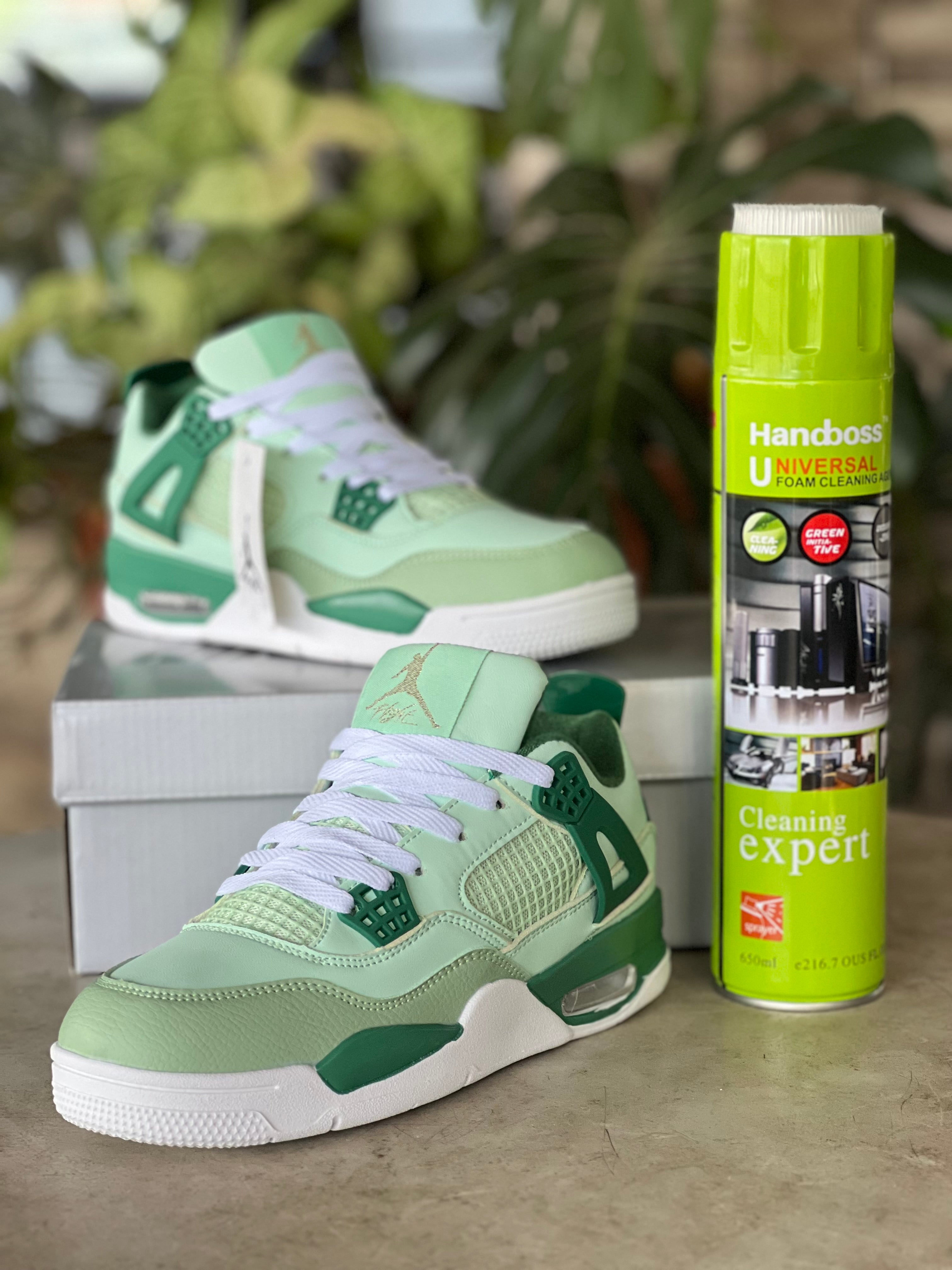 Air Jordan 4 Retro Sneakers for Men - Lime Green Basketball Shoes for Running & Streetwear Fashion