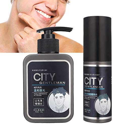 Painless Hair Removal Cream for Men & Women - 150g Depilatory Cream for Facial Hair, Beard, Legs & Arms with 50ml Moisturizing Serum | At-Home Hair Removal Solution for Smooth Skin