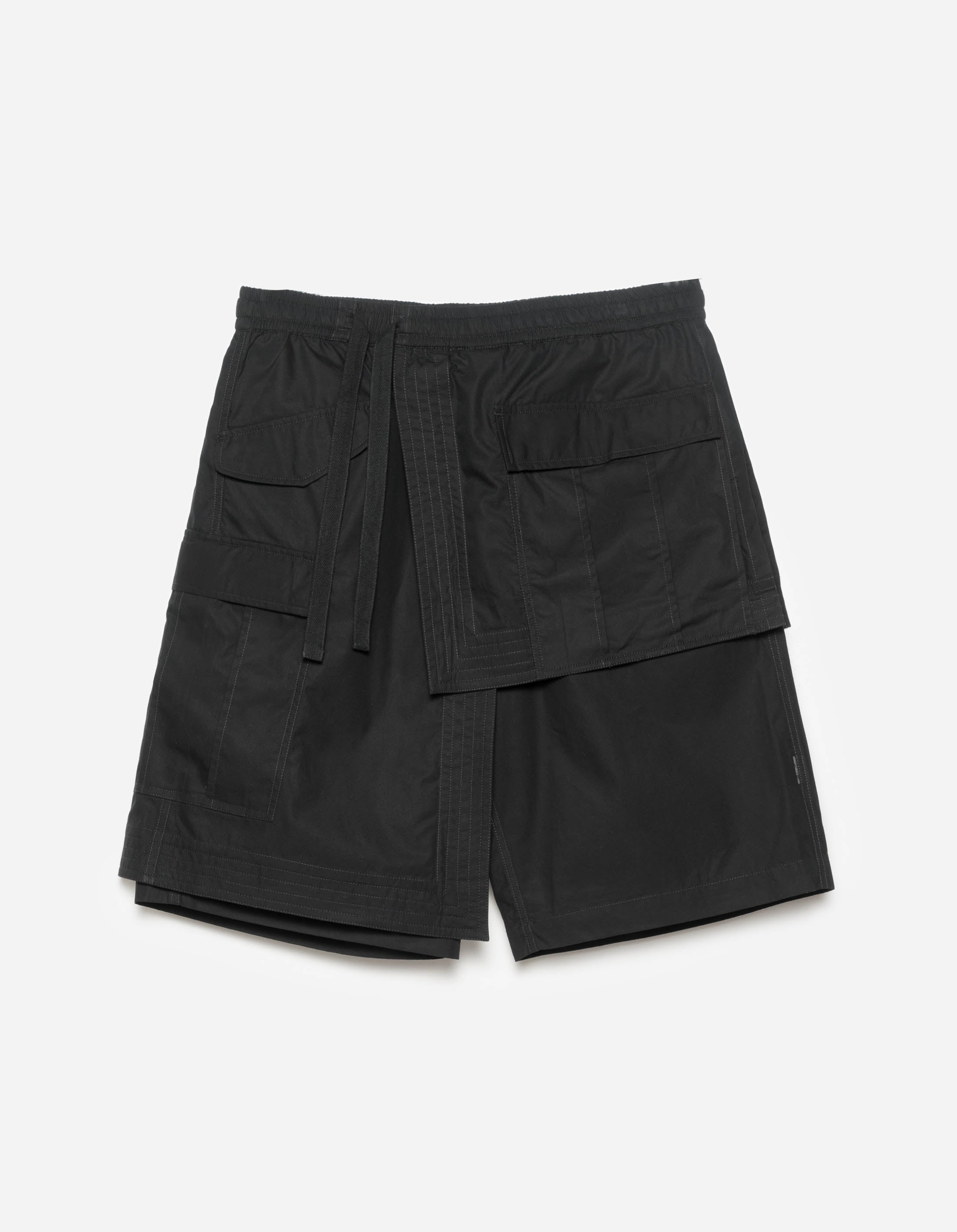 6056 Black Asymmetrical Hakama Shorts - Stylish & Comfortable for Yoga, Martial Arts & Casual Wear
