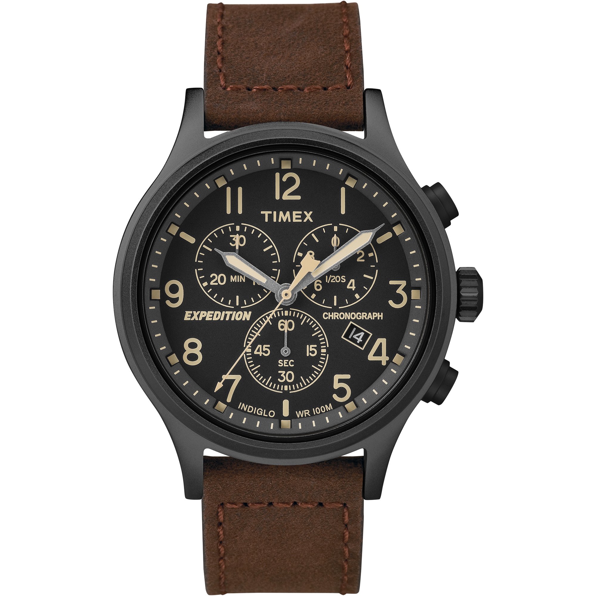 Timex Men's Expedition Scout Chronograph Watch - Water-Resistant Analog Wristwatch with Date Display & Indiglo Light - Perfect for Outdoor Adventures, Hiking & Casual Wear