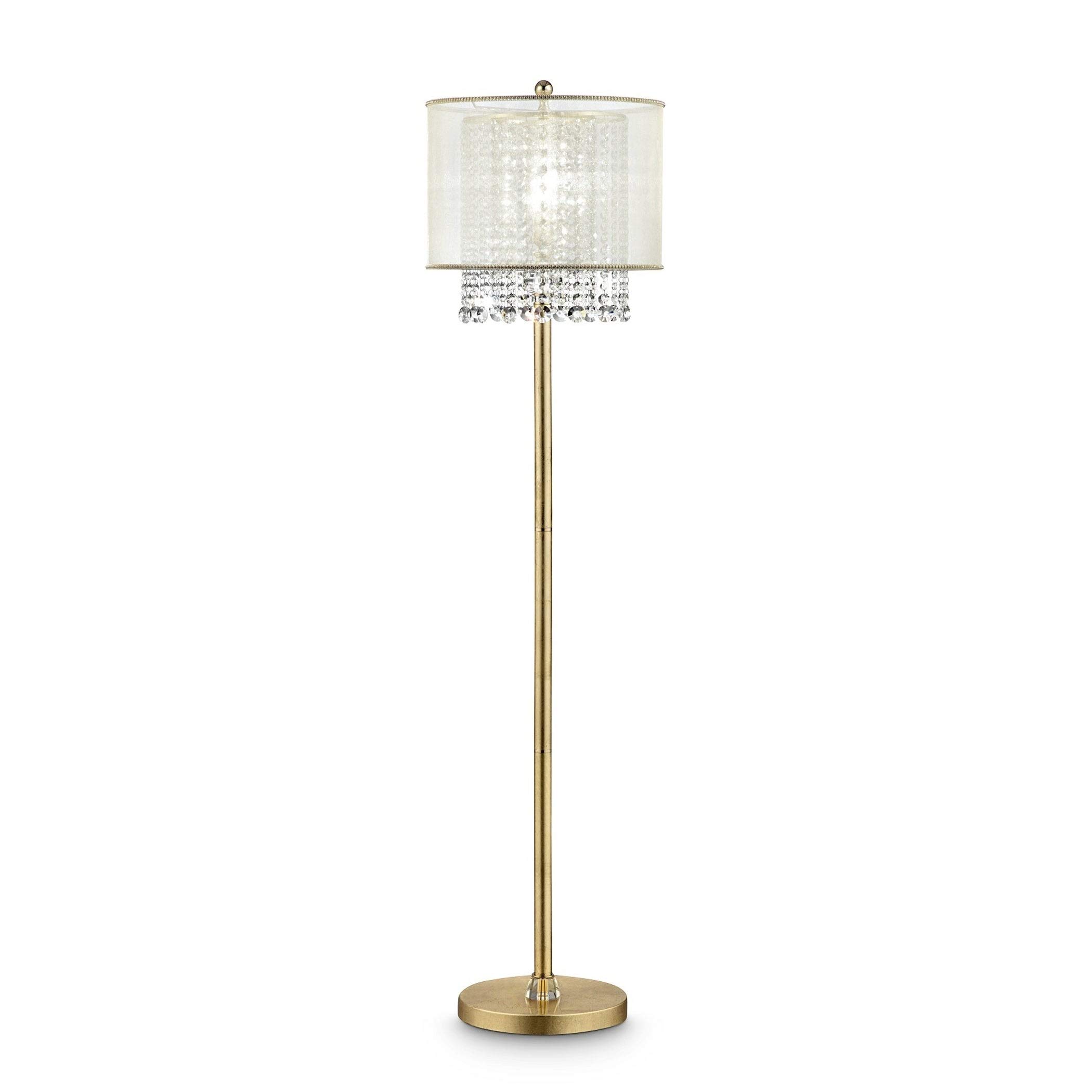 Modern Crystal Floor Lamp for Living Room - Elegant Gold Finish, Adjustable Height - Perfect for Reading, Relaxing & Home Decor