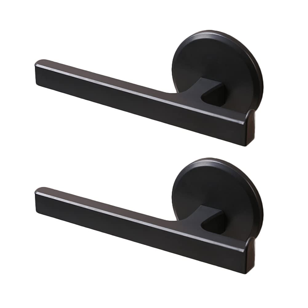 HOIRIX 2-Pack Self-Adhesive Plastic Hand Towel Holder - Sticky Hanger Rack for Bathroom, Kitchen, Dorm & RV - Black (2Pcs) - Perfect for Small Spaces & Organization