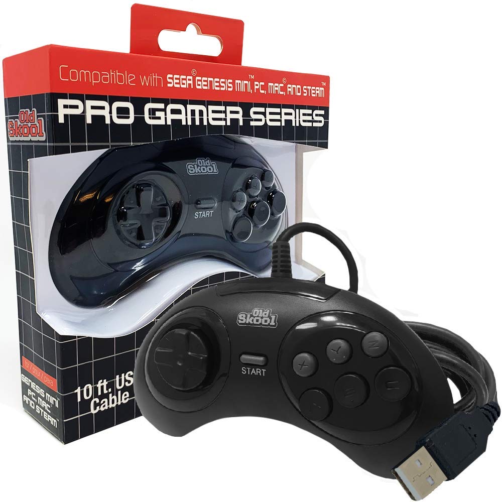 6-Button USB Arcade Controller for Sega Genesis Mini, PS3, PC, Mac - Gaming & Retro Console Fun
