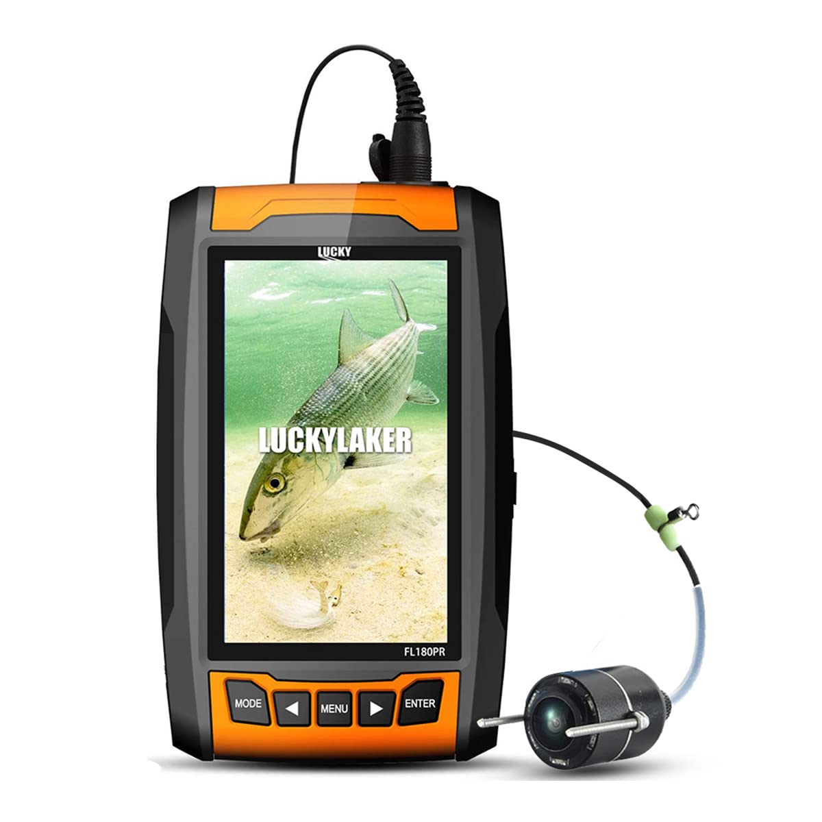 LUCKYLAKER HD Underwater Fishing Camera with LCD Monitor - Portable Kayak & Boat Fish Finder, High Resolution Video DVR for Ice Fishing, Scuba Diving & Marine Exploration