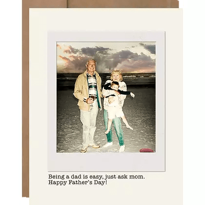 Funny Father's Day Greeting Card - 'Being A Dad Is Easy' Humor Card for Dad, Perfect for Father's Day Gifts, Birthday & Appreciation - Office, Home Decor & Special Occasions