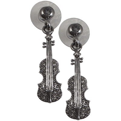 Music Viola & Cello Earrings with Crystals - Gift for Musicians