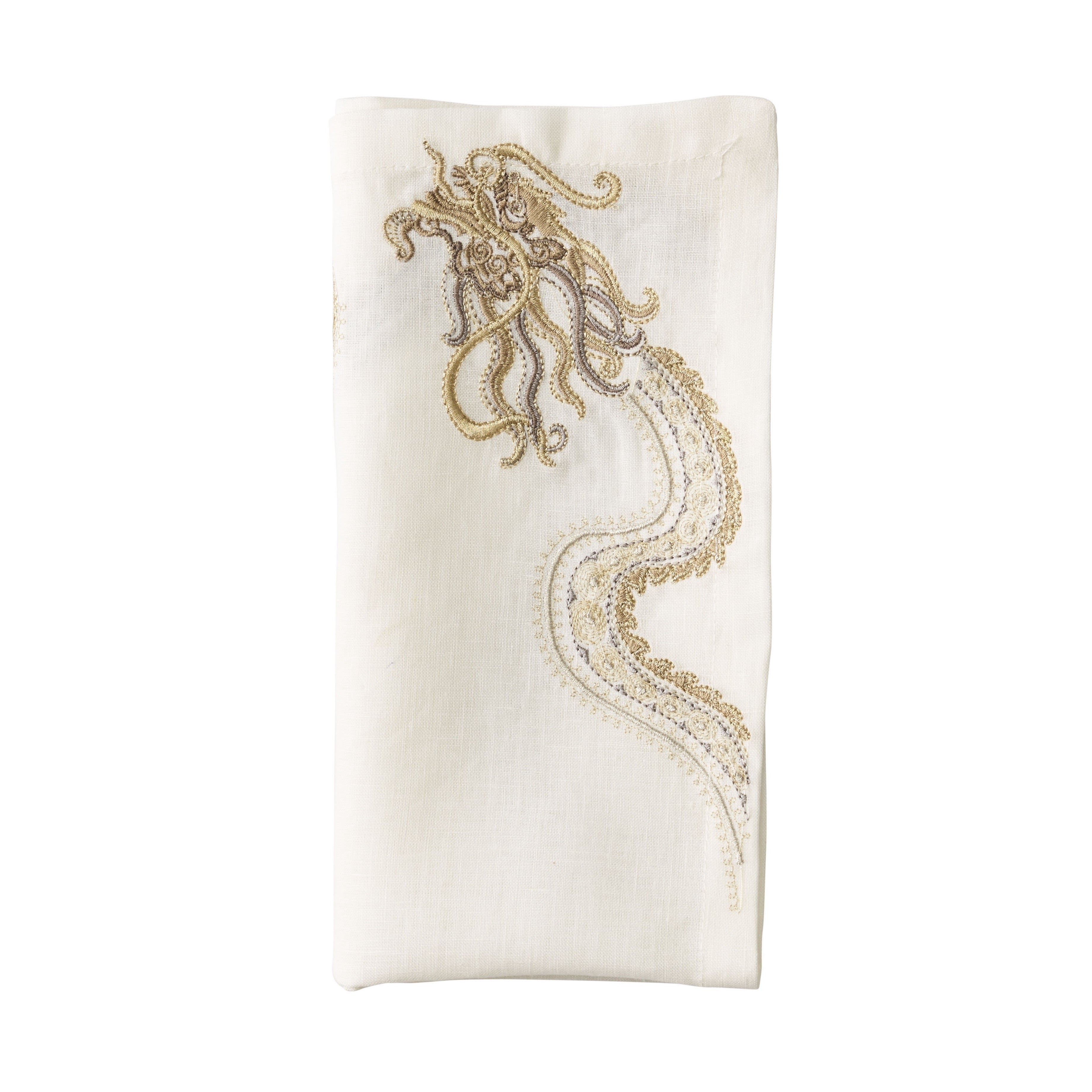 Imperial Dragon Napkin Set - Elegant White, Gold, Silver for Wedding, Party & Holiday Table Decor - Premium Quality Paper Napkins for Special Occasions