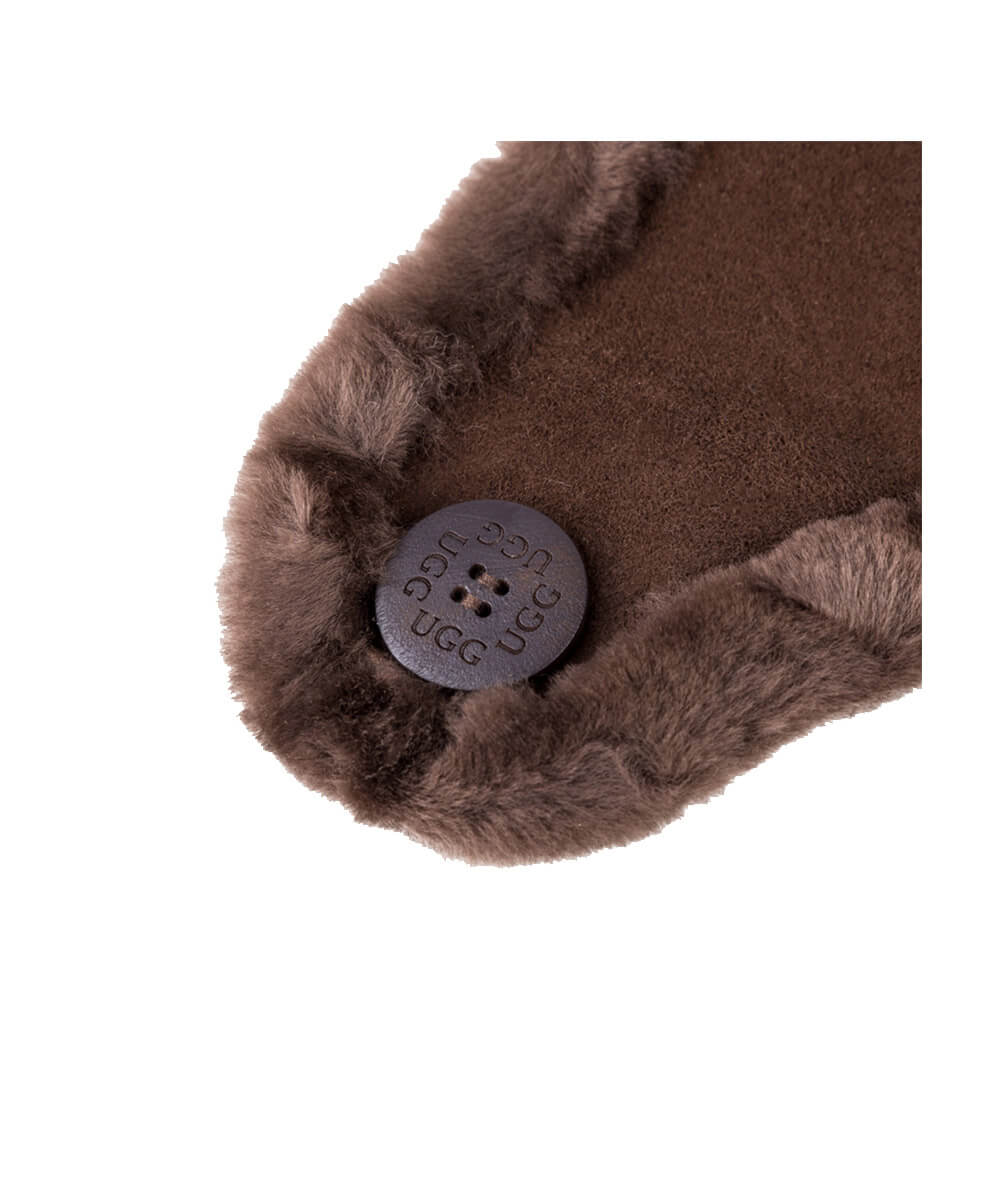 UGG Button Aviator Hat for Women - Winter Fleece Lined Pilot Cap with Ear Flaps - Cozy Cold Weather Accessory for Outdoor Activities, Skiing & Snowboarding