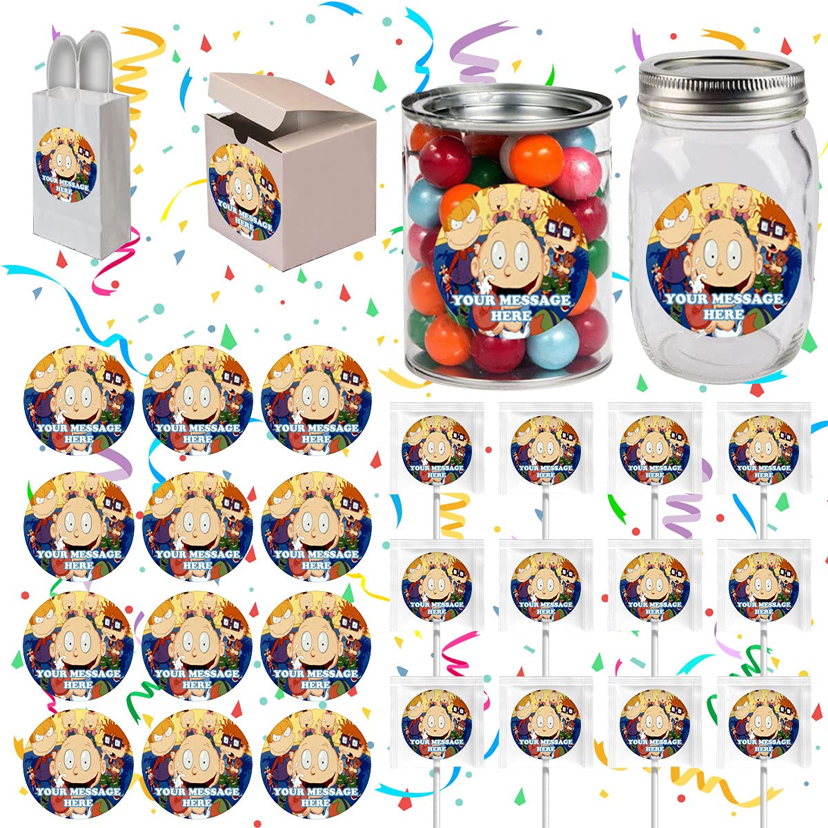 Rugrats Party Favors Kit - 12-Piece Decorations, Stickers & Supplies for Baby Shower, Birthday Party & Themed Events