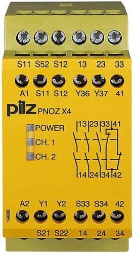 PNOZ X4 Safety Relay 24VDC 3NO 1NC - Emergency Stop, Safety Gate & Light Curtain Protection for Industrial Automation Equipment
