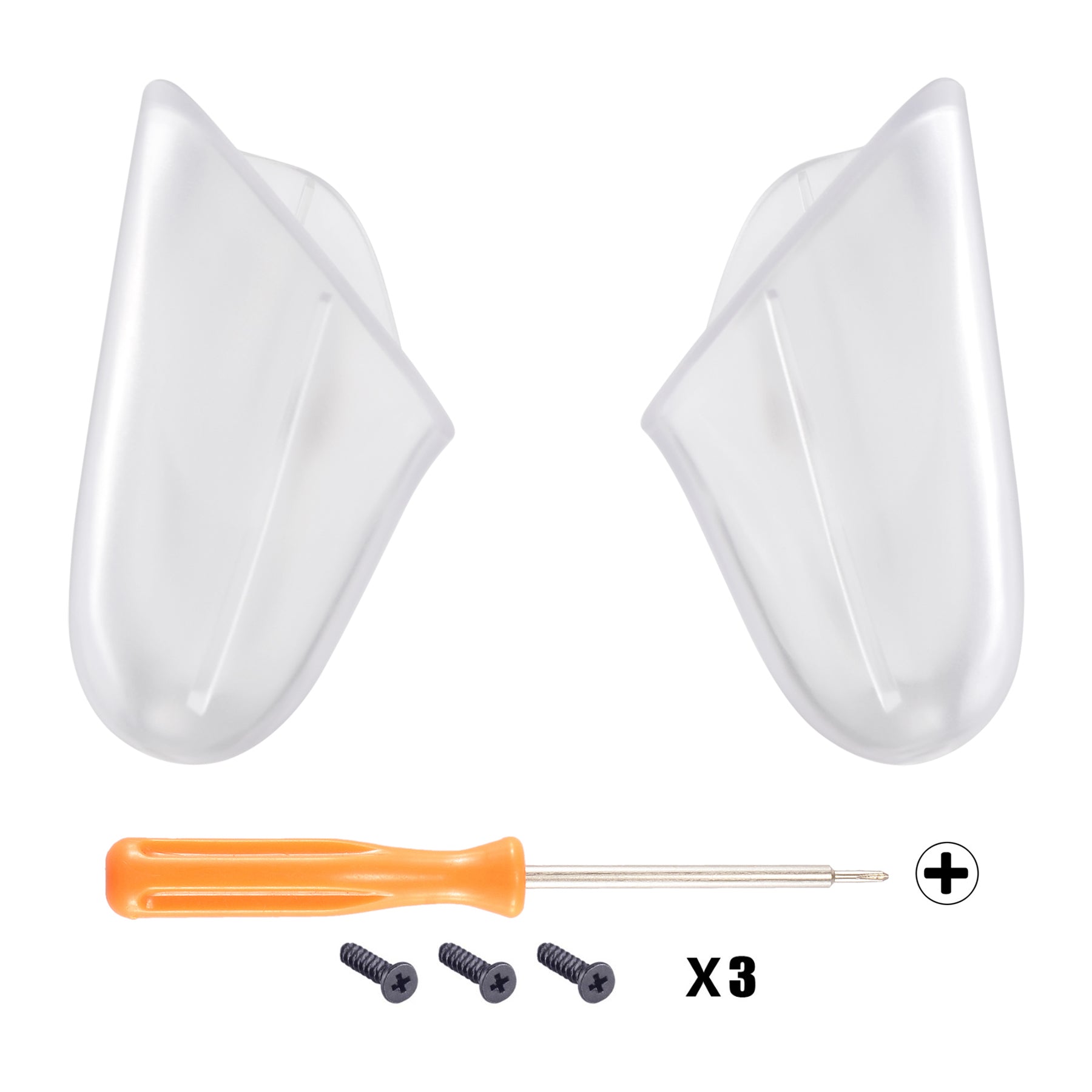 eXtremeRate Clear Transparent Replacement Handle Grips for Nintendo Switch Pro Controller - DIY Grip Shell Kit (Controller Not Included) - Perfect for Gaming, Customization & Enhanced Comfort