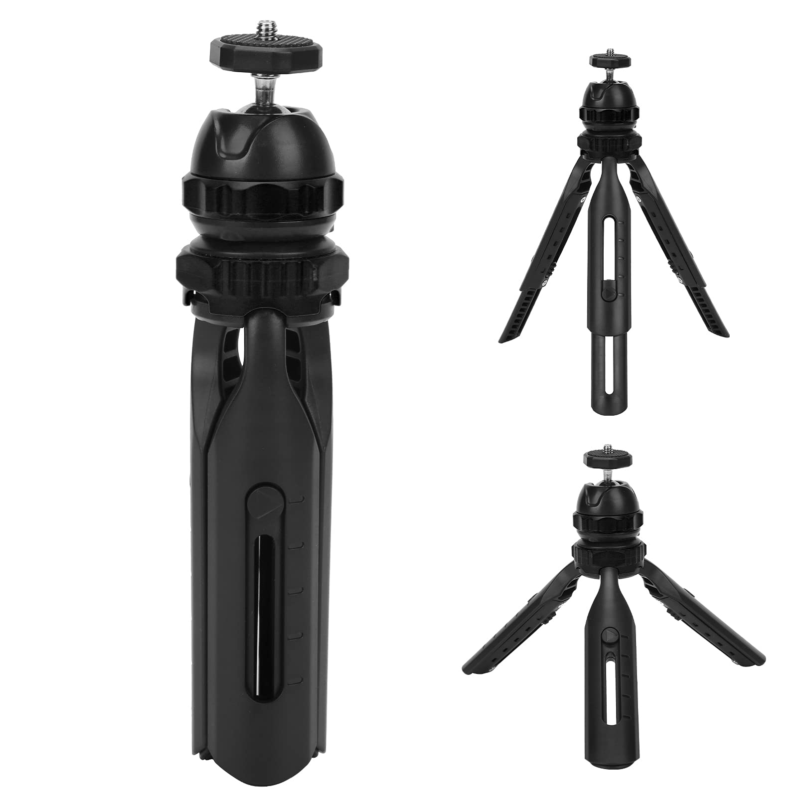 FASJ Compact Adjustable Phone Tripod Stand with Angle Clamp Knob - Lightweight Vlogging Tripod for iPhone, Samsung & Smartphones - Perfect for YouTube, TikTok & Travel Photography (Black)