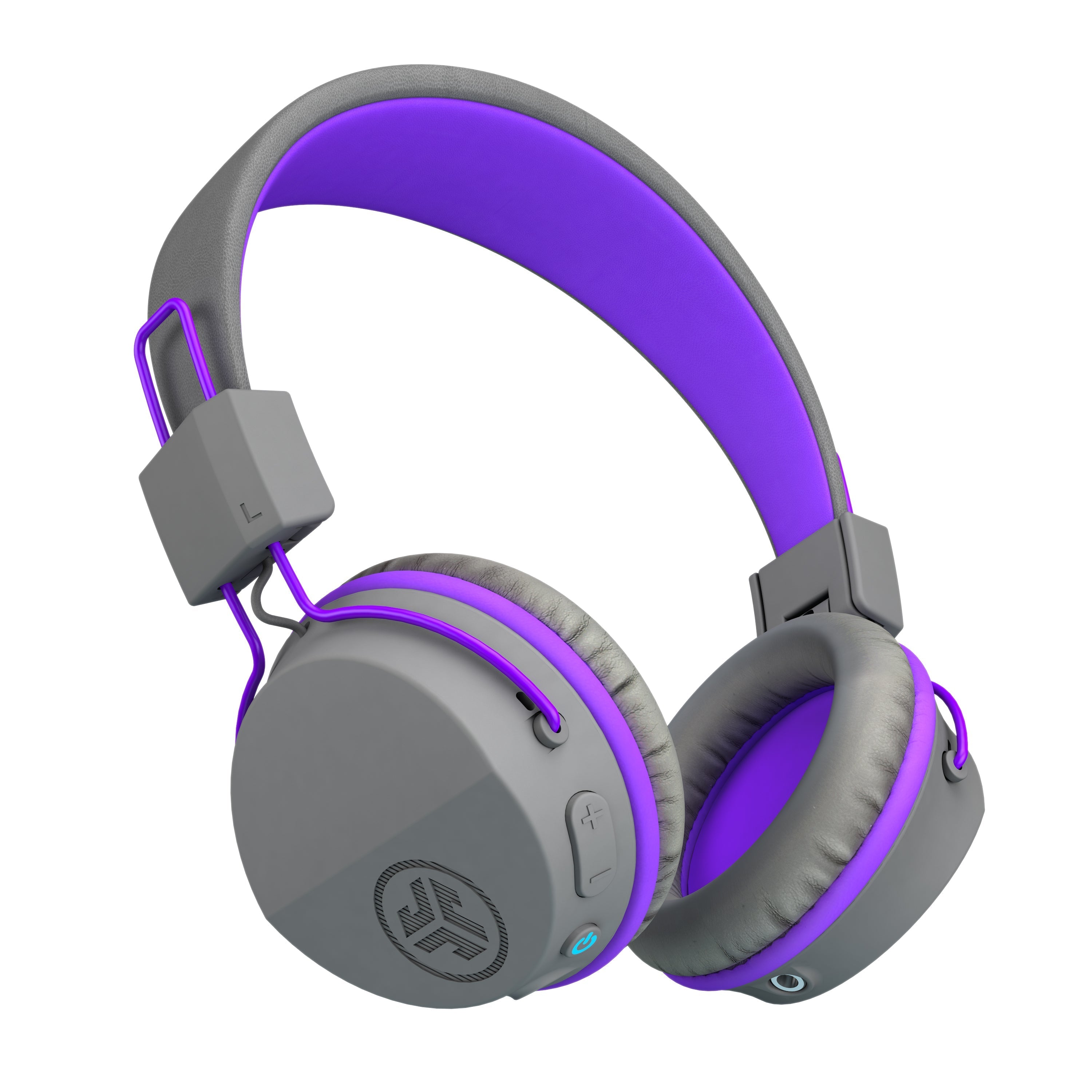 JBuddies Studio Wireless Kids Headphones - Graphite/Purple | Safe Volume Limiting | Comfortable for School, Travel & Home Use