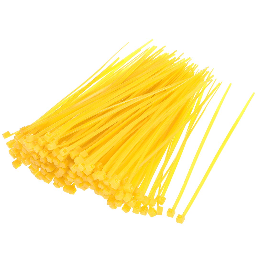 uxcell 4 Inch Nylon Self-Locking Cable Ties - 0.07 Inch Width, Yellow (500 Pack) - Perfect for Home Organization, Wire Management & DIY Projects