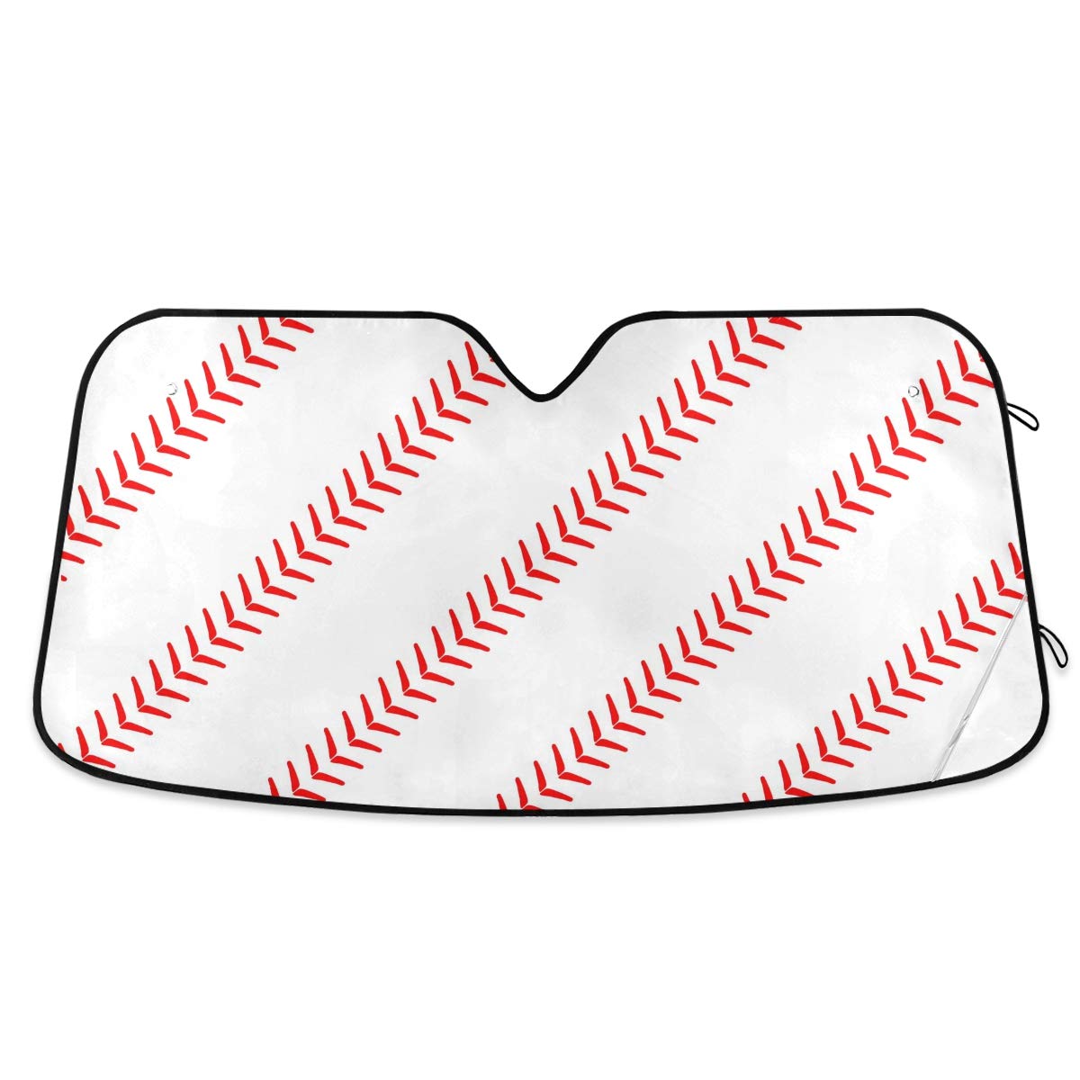 CHIFIGNO UV-Blocking Baseball Stitch Car Windshield Sun Shade | Heat-Resistant Sun Visor Protector for Vehicle Temperature Control | Perfect for Summer Parking & Road Trips