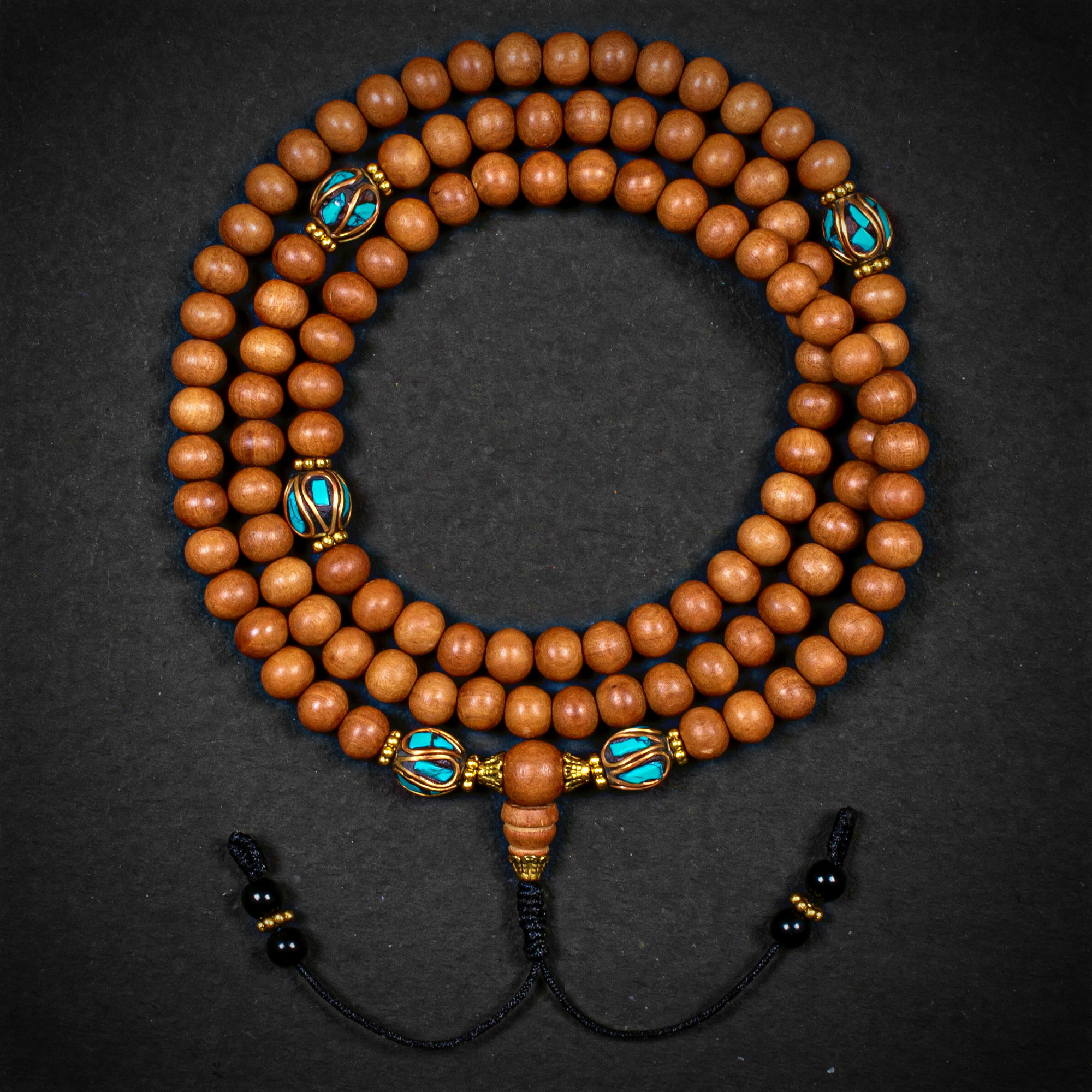 108 Sandalwood Prayer Beads Mala Necklace - Natural Aromatic Meditation & Yoga Accessory for Mindfulness & Spiritual Healing