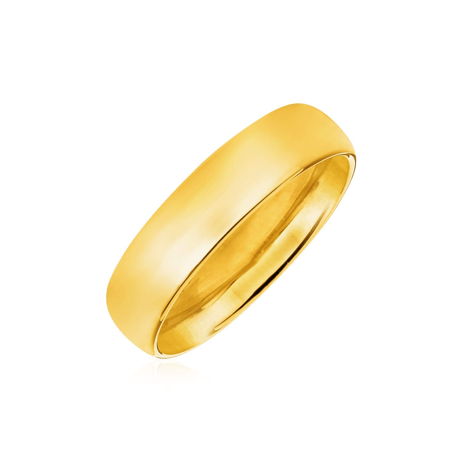 14K Yellow Gold 6mm Comfort Fit Wedding Band Ring for Women - Elegant Fine Jewelry for Brides, Anniversaries & Special Occasions