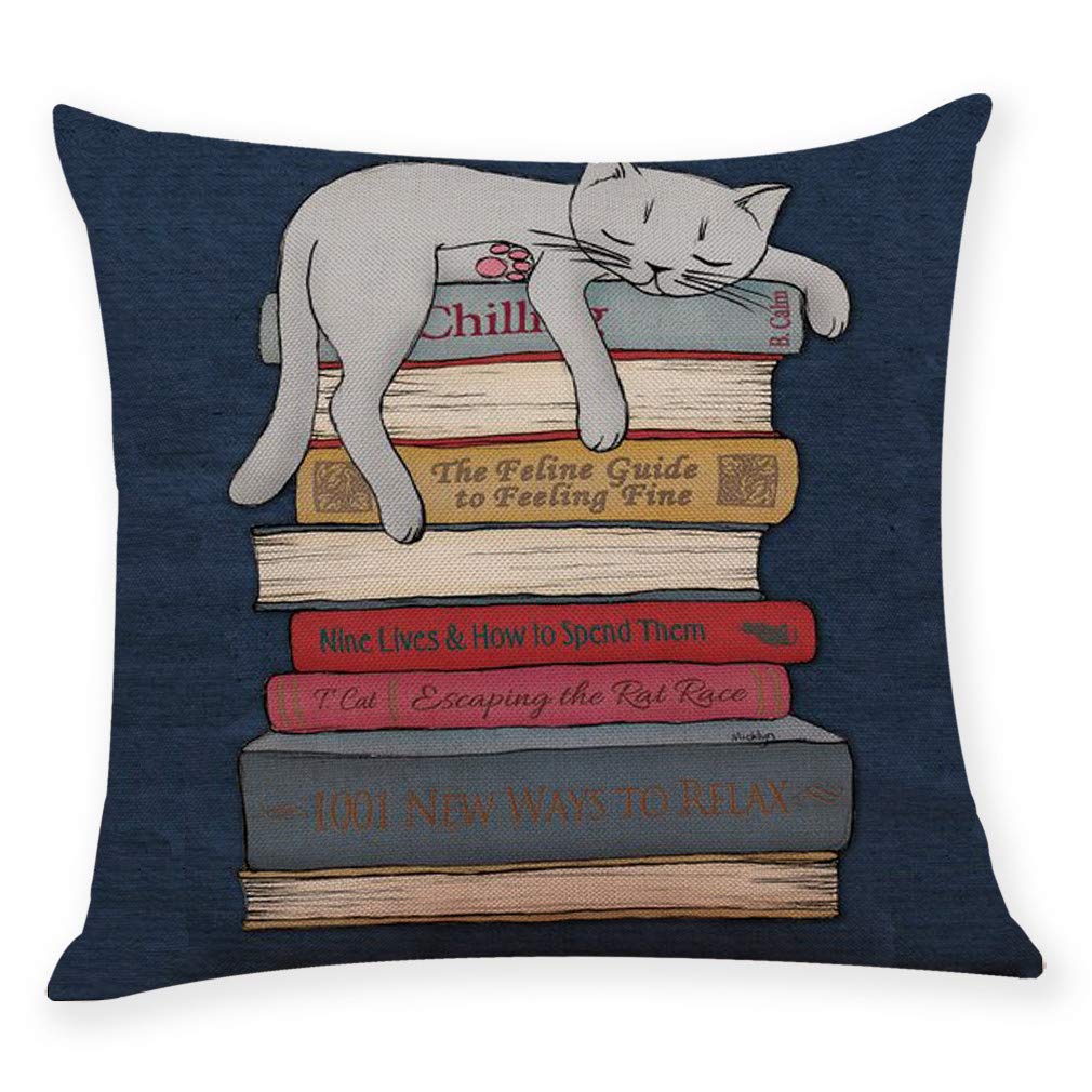 Arystk Cotton Linen Throw Pillow Cover - 18x18 Inch Square Decorative Cushion Case for Sofa, Bed, Chair - Soft Home Decor Accent for Living Room, Bedroom, Office