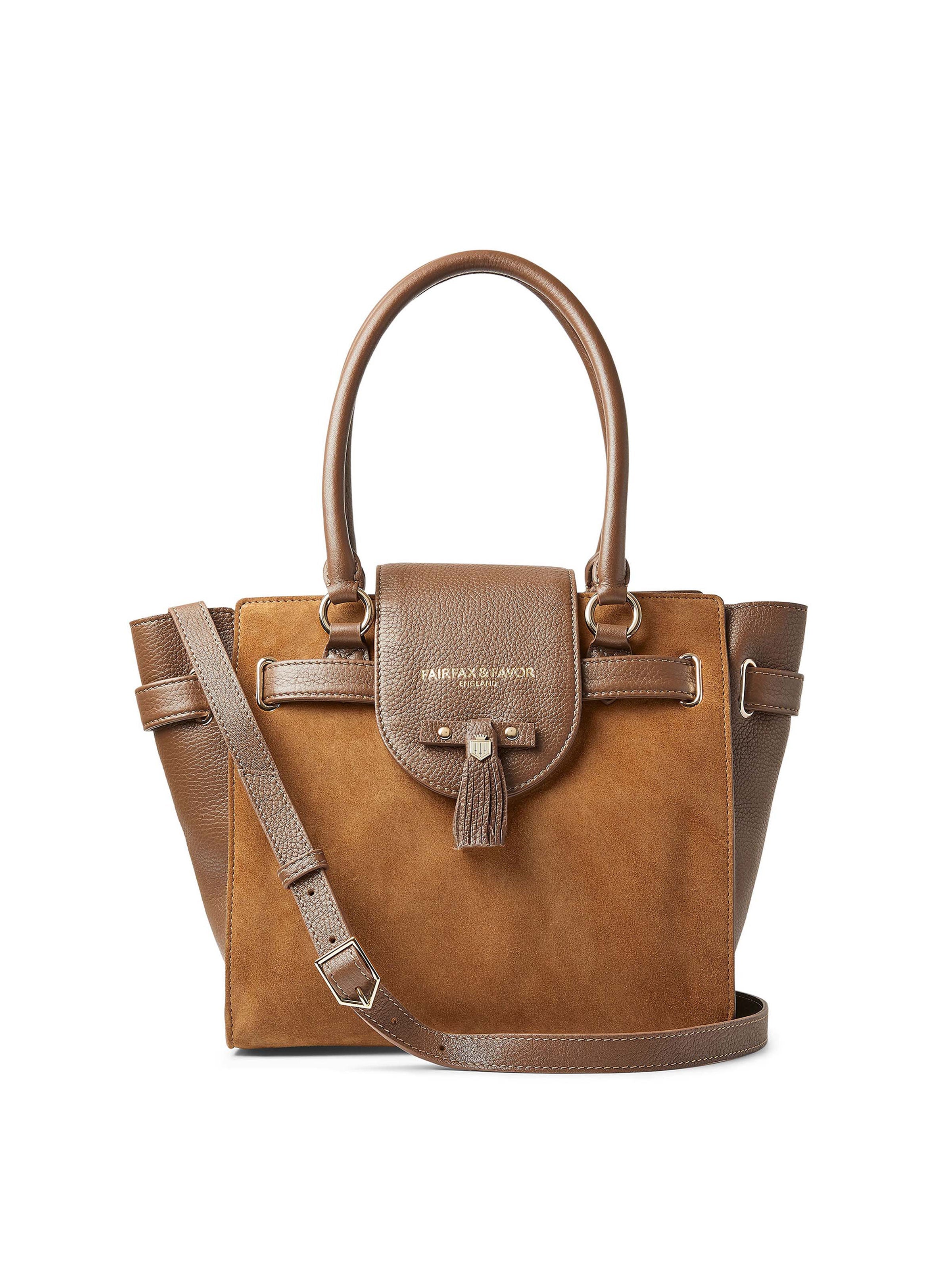 Windsor Tote Bag in Tan Suede - Premium Leather Handbag for Women, Stylish Shoulder Bag for Work, Travel & Everyday Use