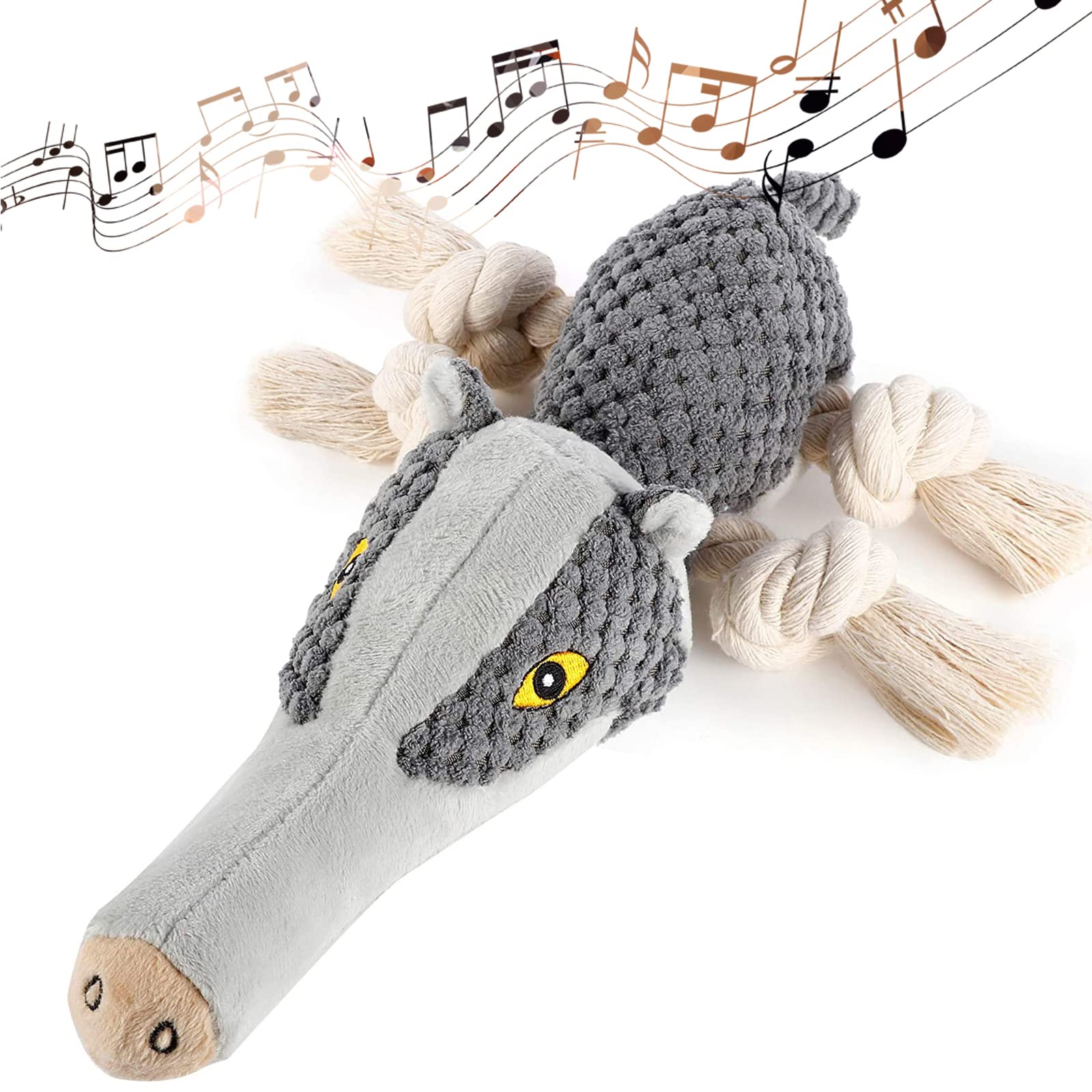 Hepeeng Interactive Squeaky Plush Dog Toy with Crinkle Paper - Durable Chew Toy for Small & Medium Dogs - Cute Puppy Shape - Perfect for Playtime, Training & Cuddling