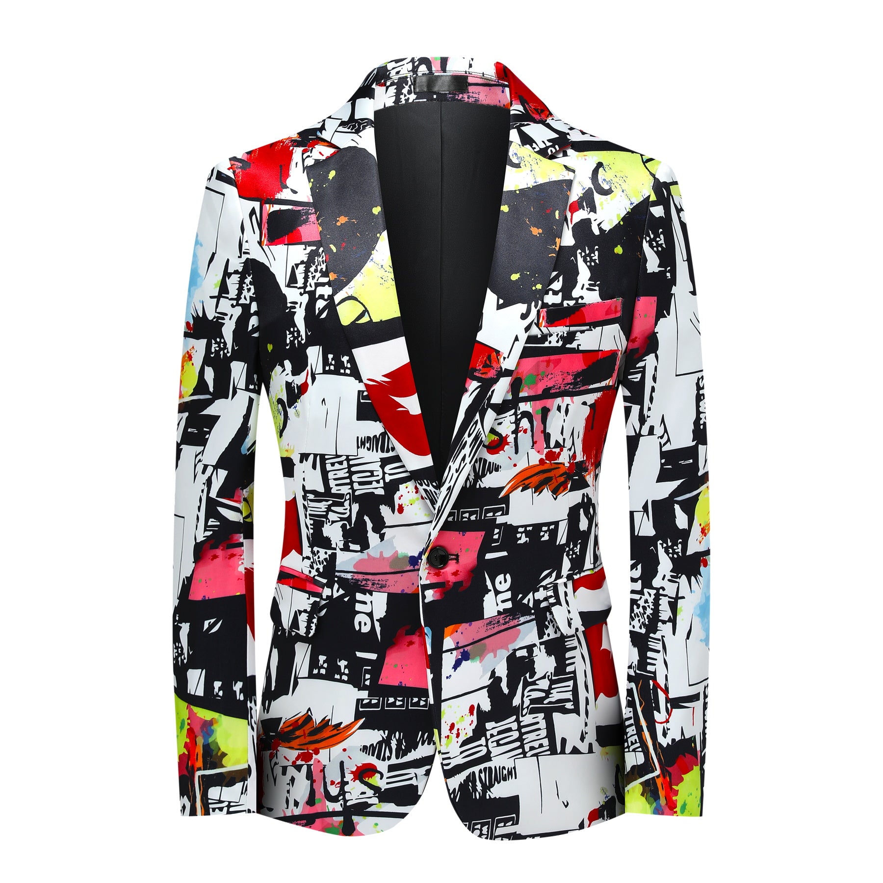 Stylish Slim Fit Printed Blazer for Men - Single Button Formal Jacket - Perfect for Business Meetings, Weddings & Office Wear