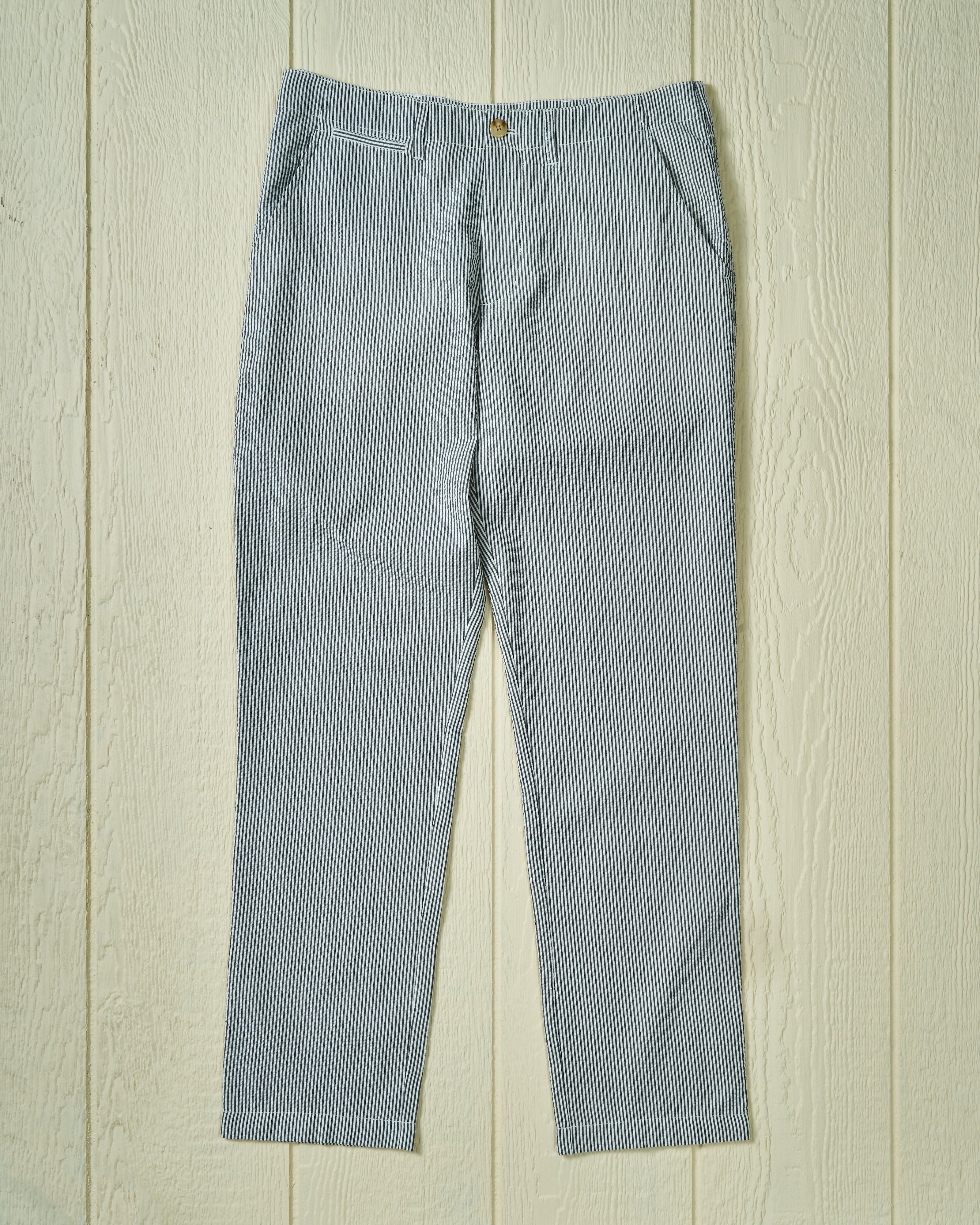 Camden Pant in Grey Seersucker - Comfortable Summer Trousers for Women | Office Wear & Casual Outfits