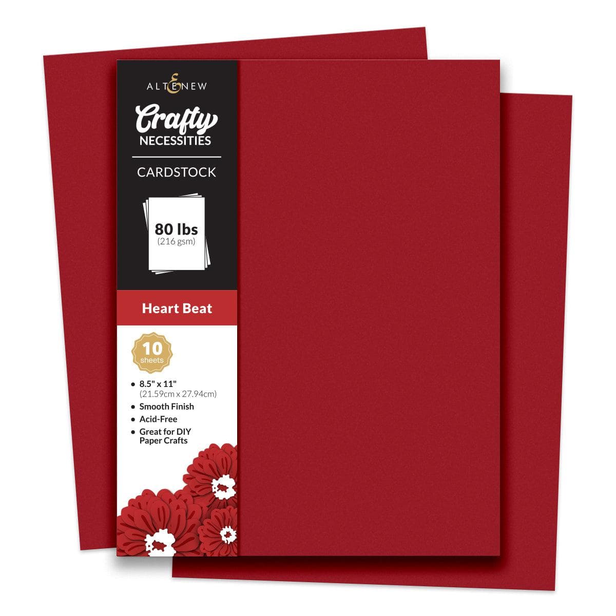 Heartbeat Cardstock Paper - 10 Sheets Set for Scrapbooking, Card Making & DIY Crafts - Premium Quality Crafting Supplies